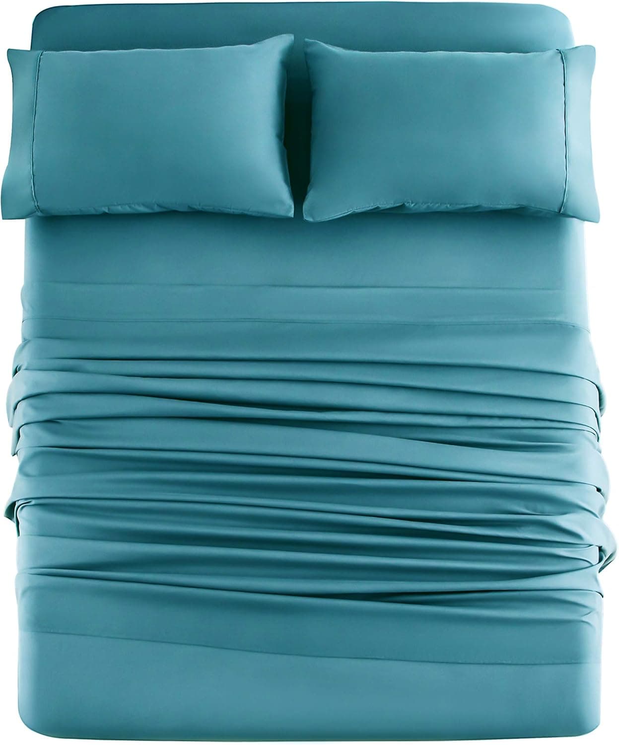AYSW Bed Sheet Set 4 Pieces Double Brushed Microfiber 1800 - Breathable All Season Luxury Soft Bedding - Queen Teal