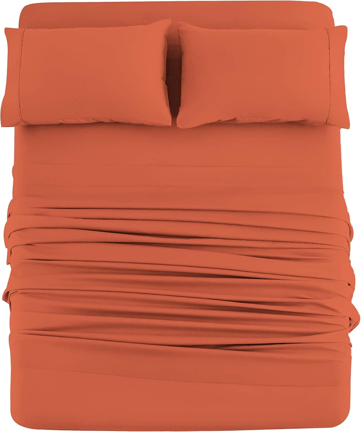 AYSW Bed Sheet Set 4 Pieces Double Brushed Microfiber 1800 - Breathable All Season Luxury Soft Bedding - Queen Persimmon