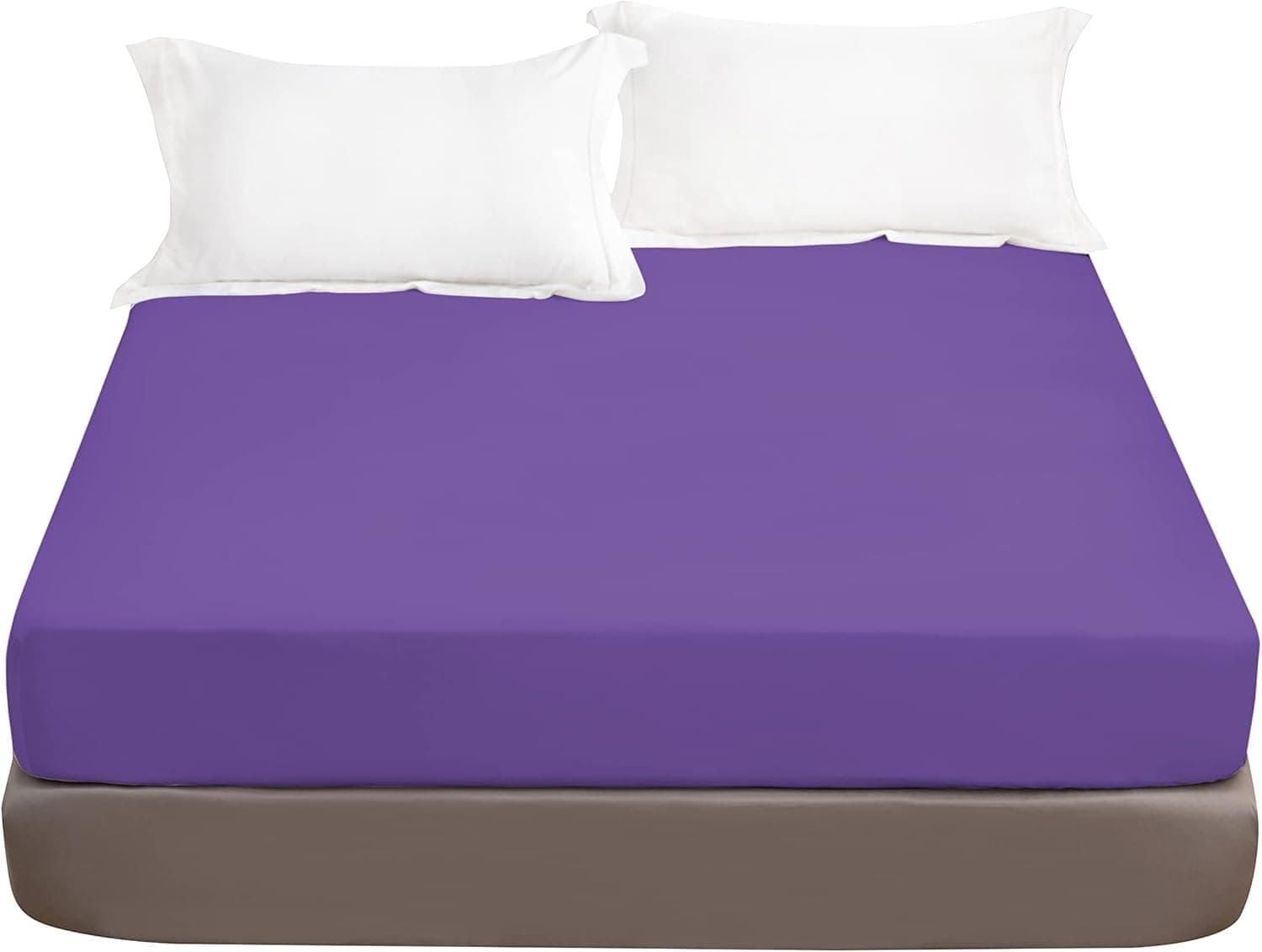 Fitted Bottom Sheet Only Premium 1817 Ultra-Soft Fade Resistant Brushed Microfiber Deep Pocket Queen Purple