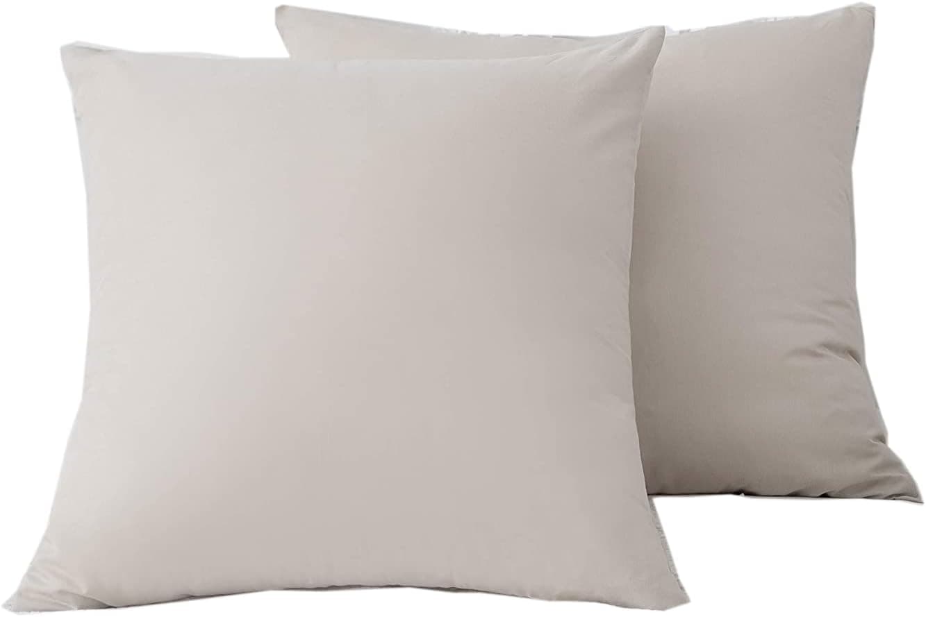 AYSW Lot de 2-100% Cotton Taies d'pillow 65x65cm Beige avec la Fermeture Eclair Cover d'pillow