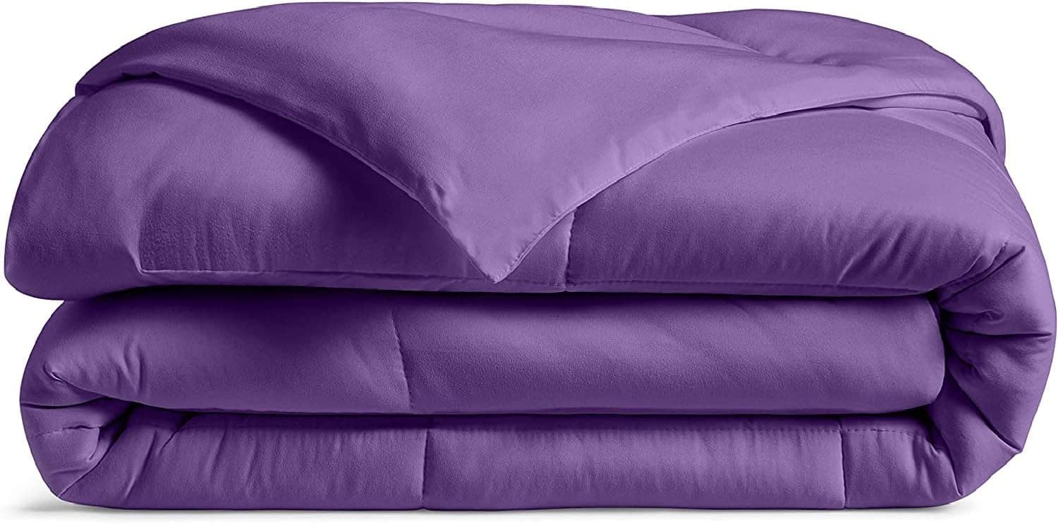 AYASW Comforter Brushed Microfiber Ultra Soft Fluffy Duvet Only Lightweight Summer Comforter Queen Size for All Season Purple