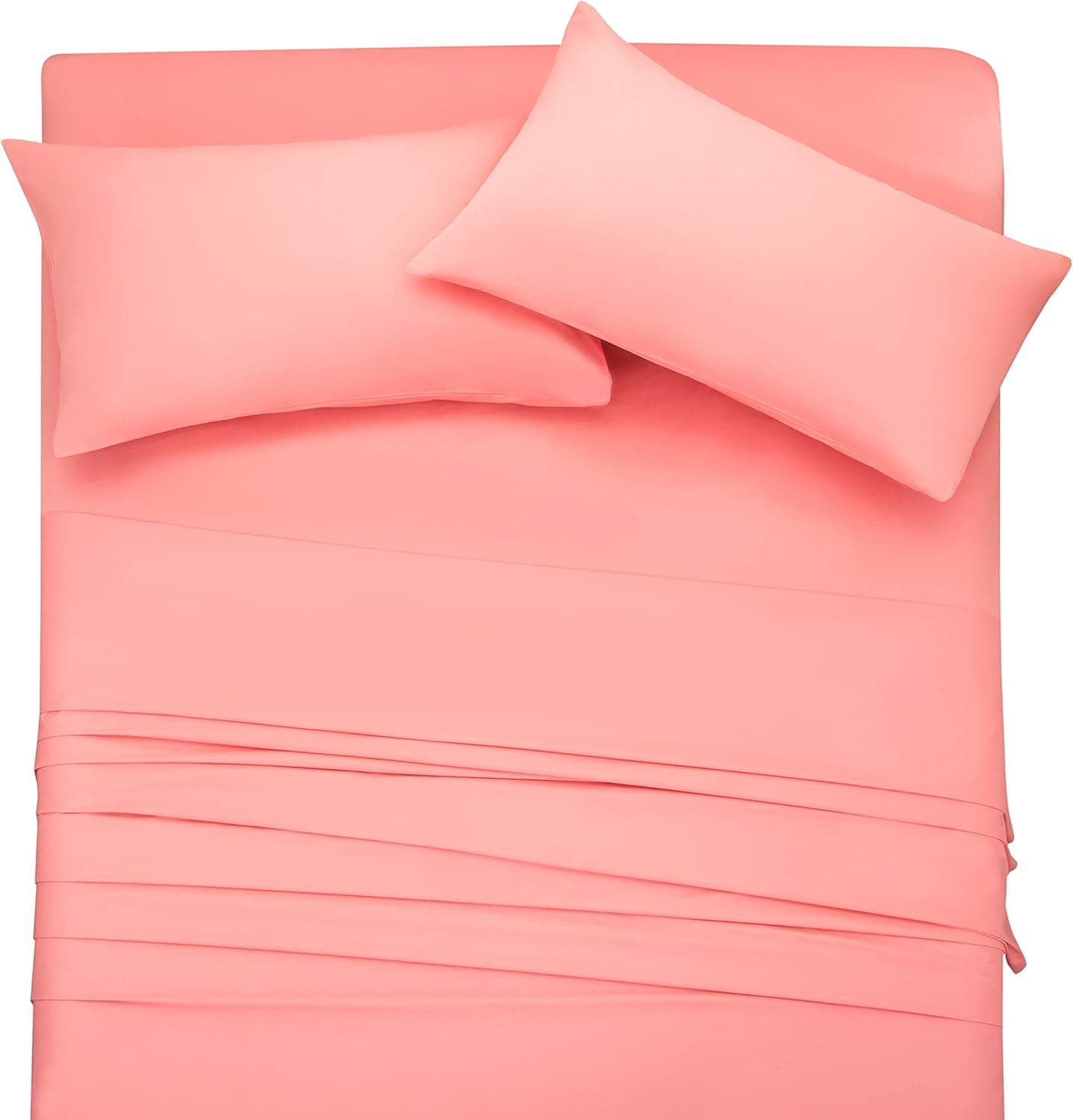 AYSW Bed Sheet Set Pink Cotton 300 Thread Count 4 Pieces Thick and Breathable, Durable and Machine Washable Full Size