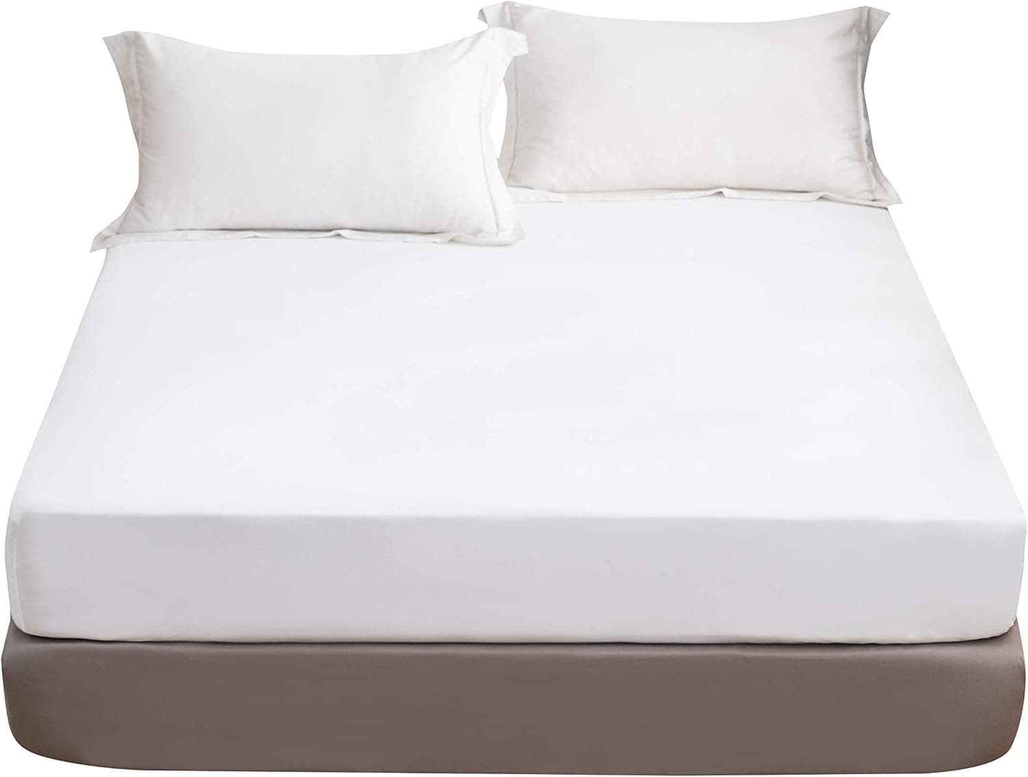 LS Fitted Bottom Sheet Only Premium Ultra-Soft Fade Resistant Brushed Microfiber Deep Pocket Full White