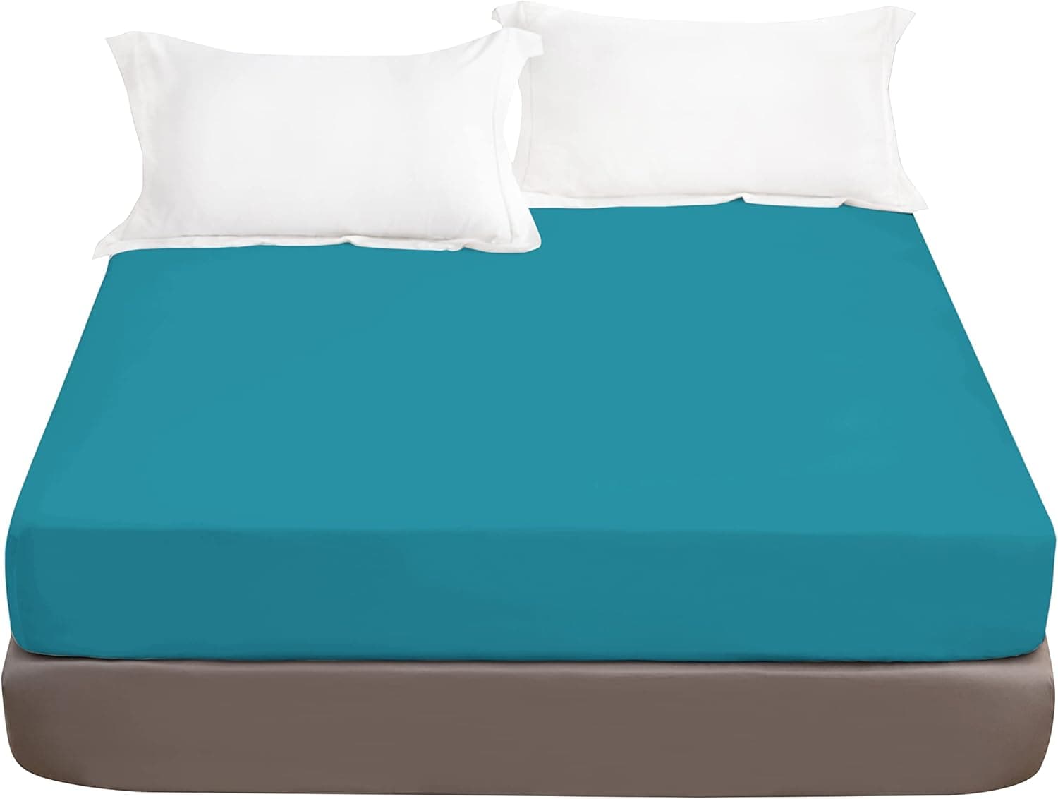 Fitted Bottom Sheet Only Premium 1813 Ultra-Soft Fade Resistant Brushed Microfiber Deep Pocket Full Teal