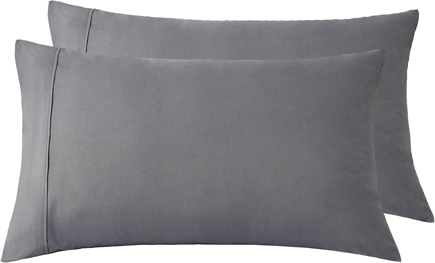 AYASW Pillowcases King Size Set of 2 Pieces with Envelope Closure Premium Soft and Cozy Double Brushed Microfiber Pillow Case Grey 20x40 inch Easy Care Wrinkle Fade Resistant Stable Holiday Decor