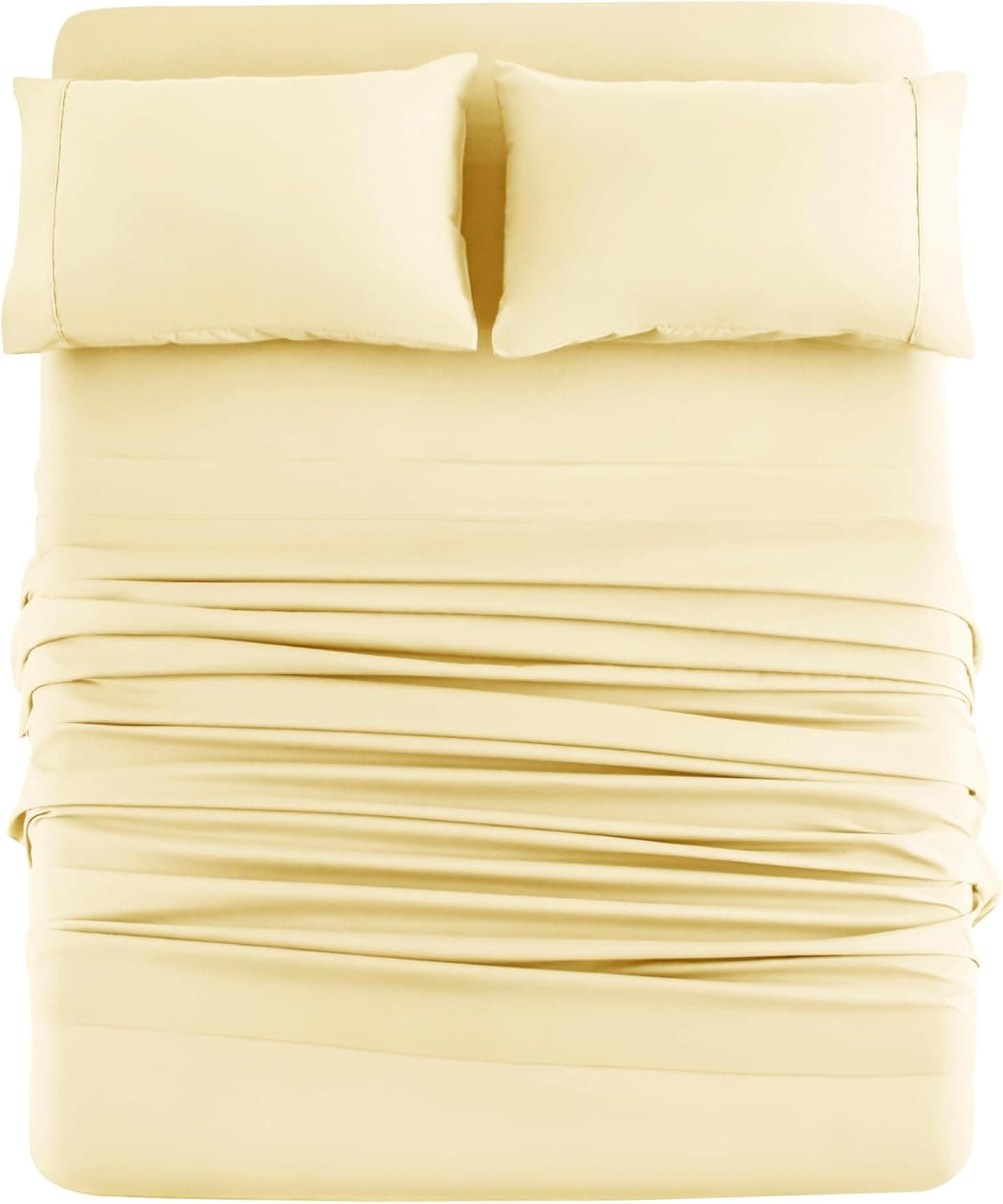 AYSW Bed Sheet Set 4 Pieces Double Brushed Microfiber 1800 - Breathable All Season Luxury Soft Bedding - Full Yellow