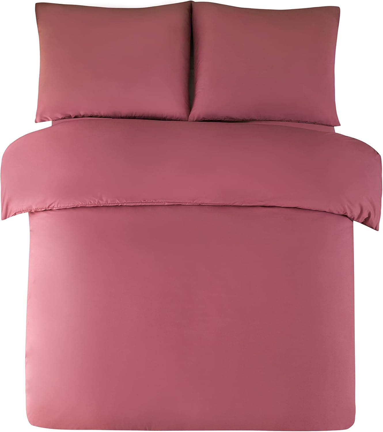 Bettwäsche 135x200 cm mit Reißverschluss Super Weiche 100% gebürstetes Microfiber mit Einer Qualität von 110 g/m²,1 Kopfkissenbezug 80x80 cm Altrosa