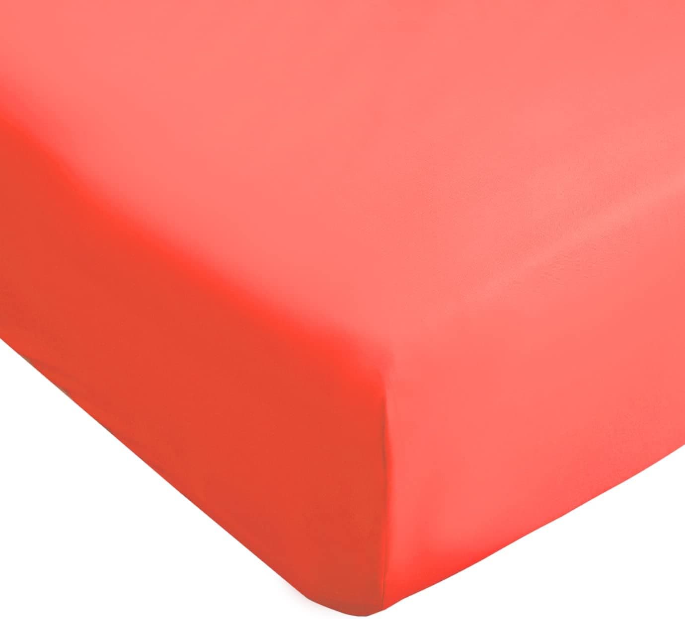 AYASW Deep Pocket King Size Bed Fitted Sheet Only Brushed Microfiber Basic Fitted Sheet 16" Soft and Cozy Wrinkle, Fade, Stain Resistant Easy Care Light Coral