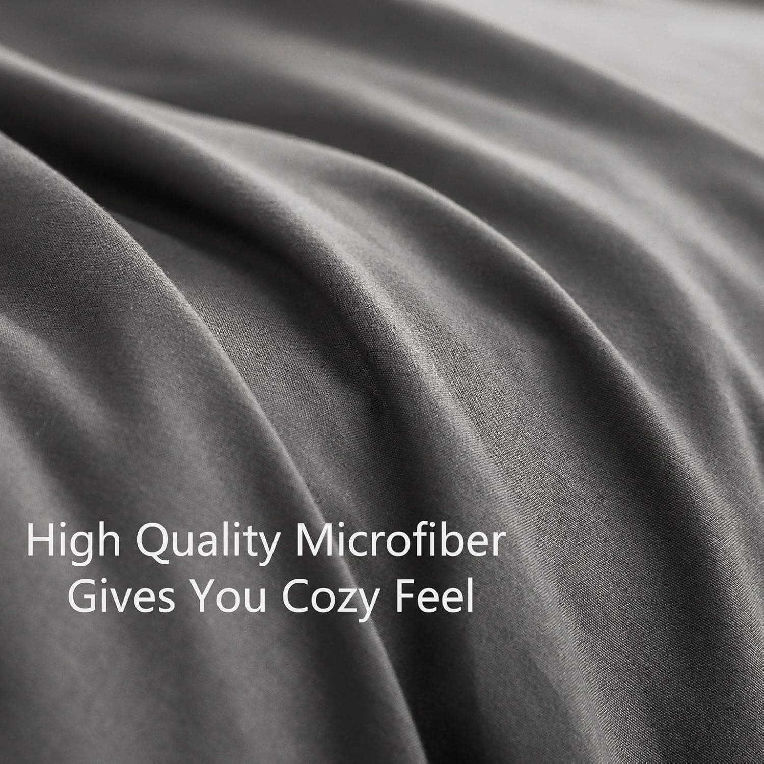 AYSW Single Duvet Cover Set 135x200 Quilt Cover with 50x75 Pillowcases Microfiber Bedding Set, Grey