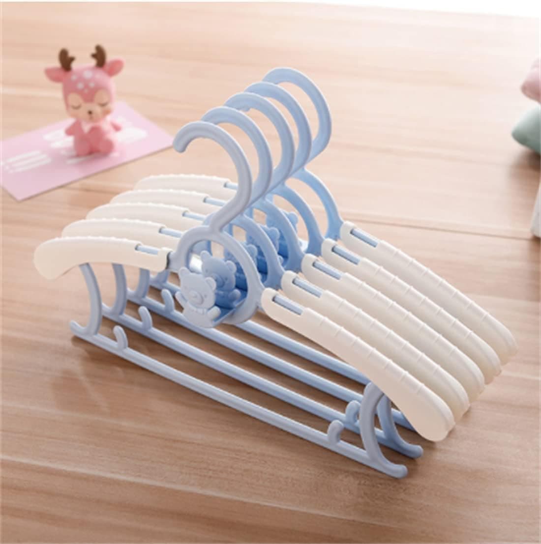 10 perchas para ropa infantil, crecientes, ahorran espacio, antideslizantes, para bebés, color azul