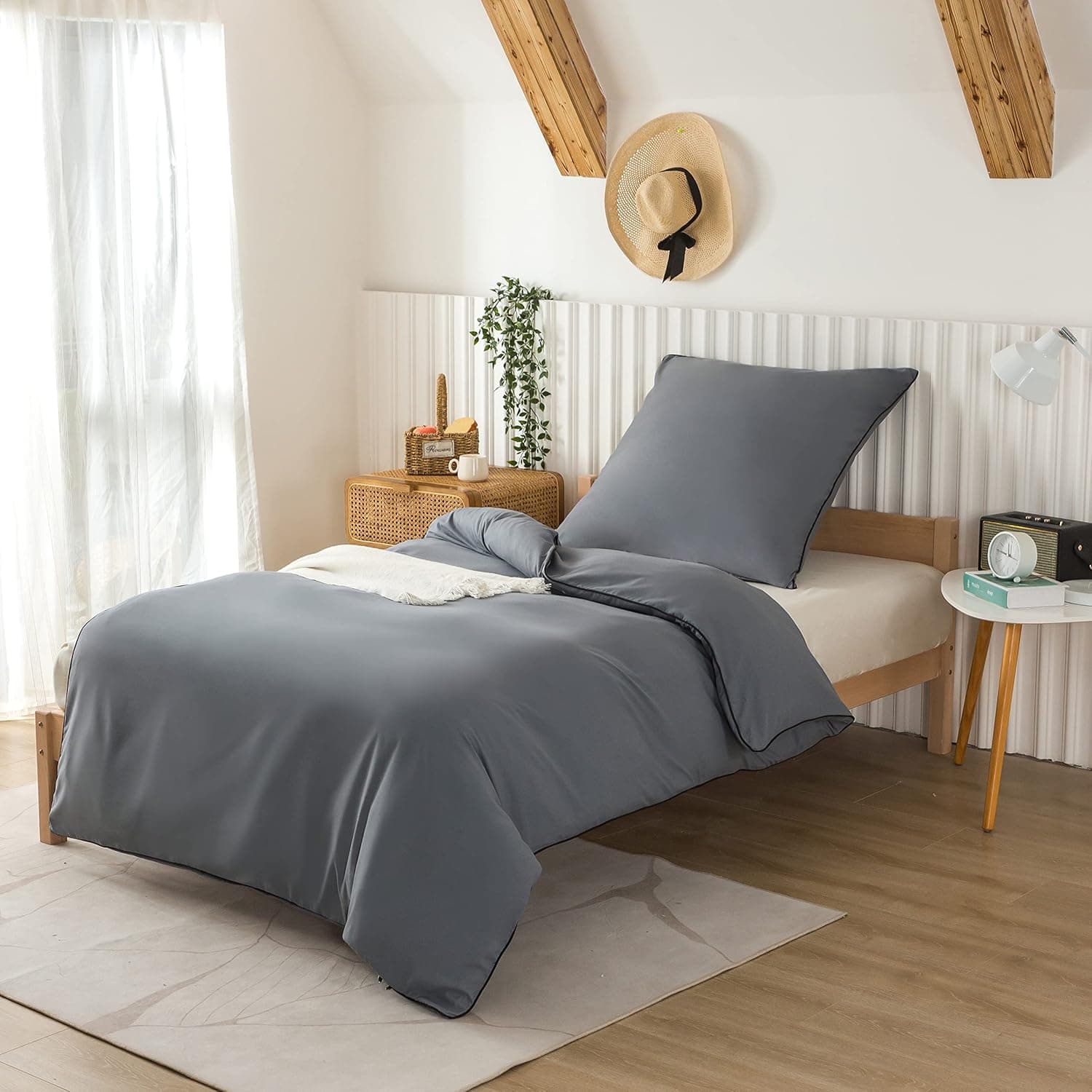 2 teilig microfiber Bettwäsche 135x200cm Grey
