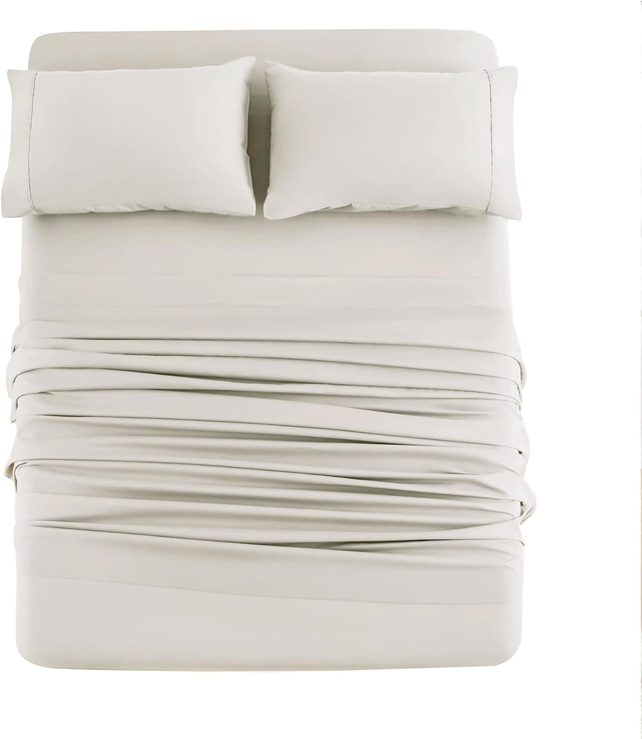 AYSW Bed Sheet Set 4 Pieces Double Brushed Microfiber 1800 - Breathable All Season Luxury Soft Bedding - Full Beige
