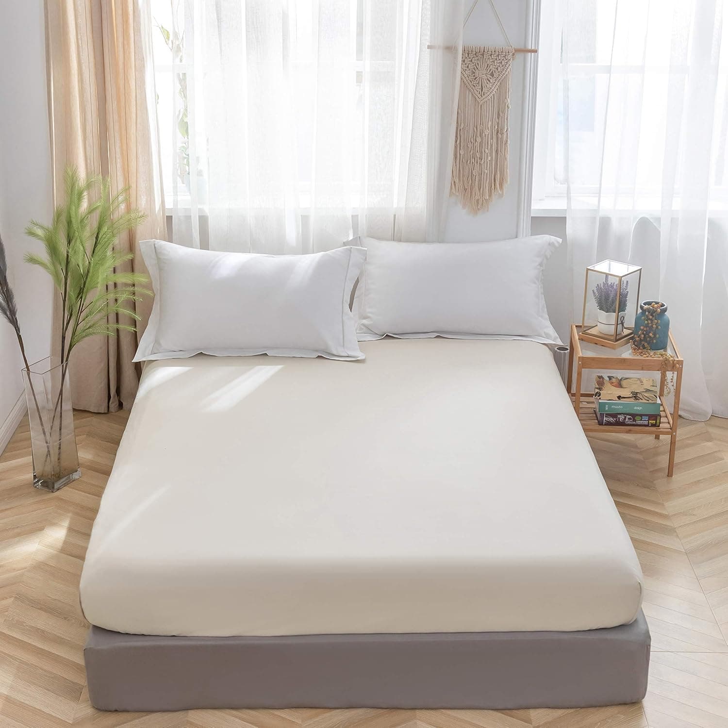 AYSW Fitted Sheet Grey 140x190-200cm