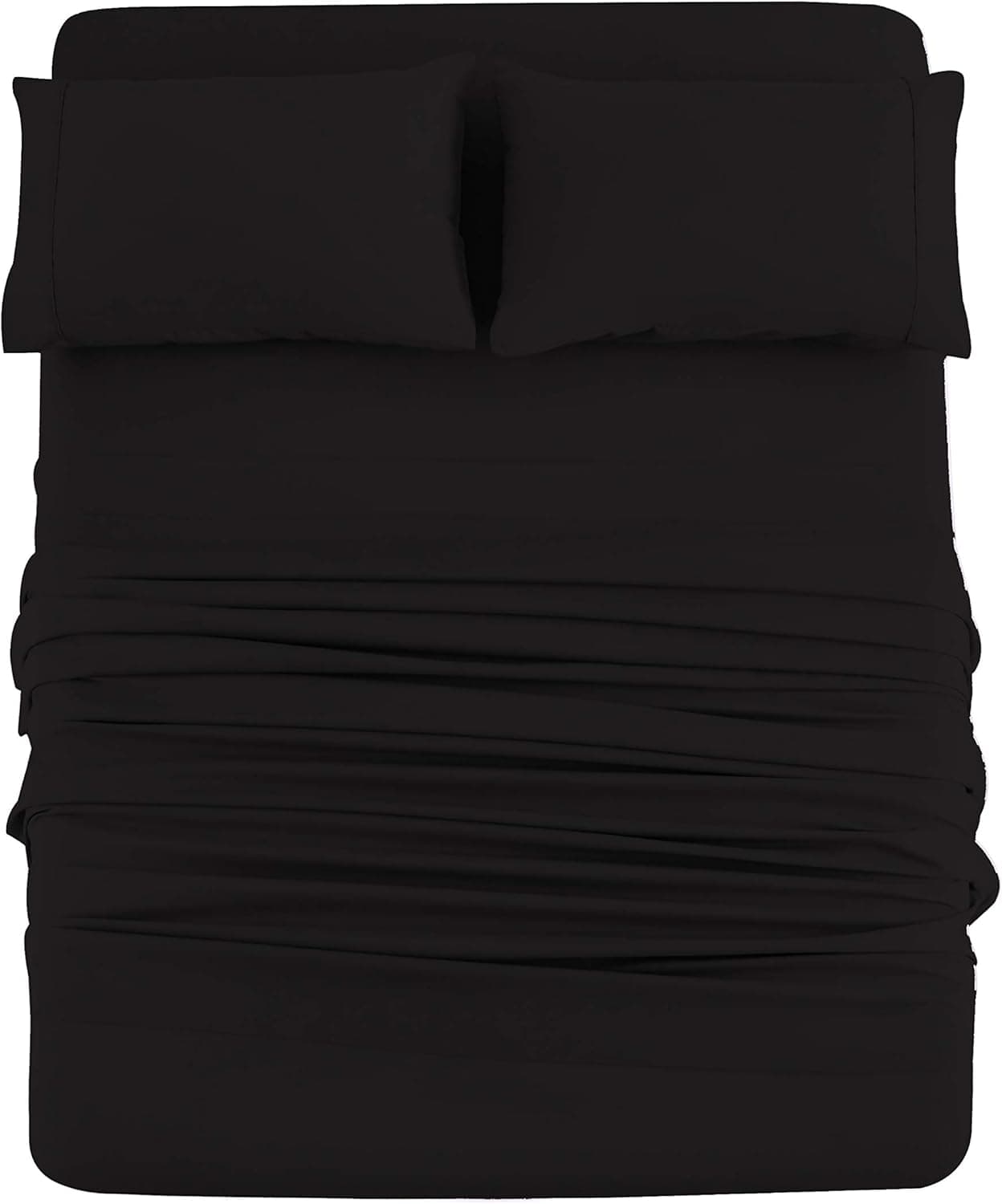 AYSW Bed Sheet Set 3 Pieces Double Brushed Microfiber 1800 - Breathable All Season Luxury Soft Bedding - Twin Black