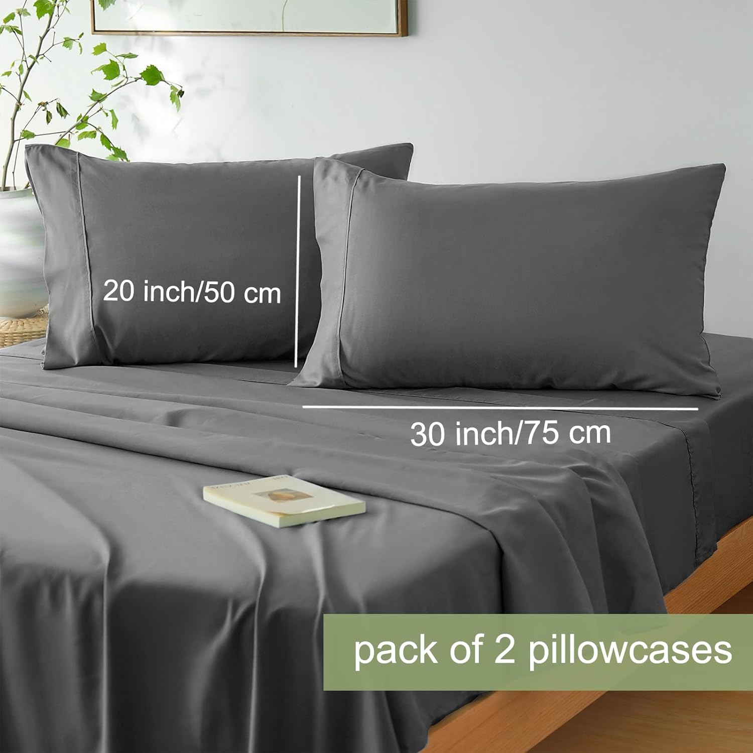 AYSW Bed Sheet Set 4 Pieces Double Brushed Microfiber 1800 - Breathable All Season Luxury Soft Bedding - Queen Gray 3