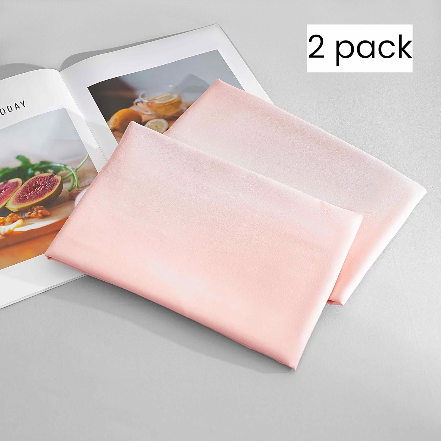 AYSW Zipper Pillowcase 2 Pieces Brushed Microfiber 1800 Hotel Quality Super Soft Pillow Cover No Shrinkage No Fade Pillow Protectors - Pink, Queen 8
