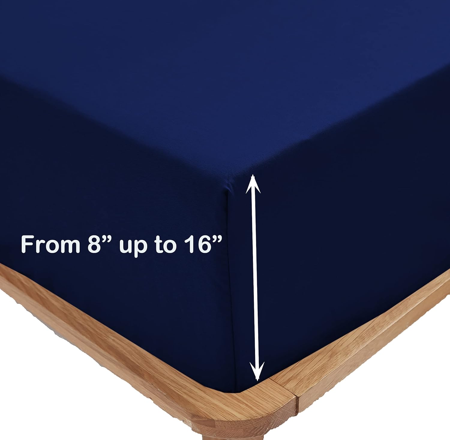 AYSW Fitted Sheet Queen - No Pilling - Bottom Sheet - Deep Pocket - Soft Microfiber - Shrinkage and Fade Resistant - 1 Fitted Sheet Only - Dark Blue 5