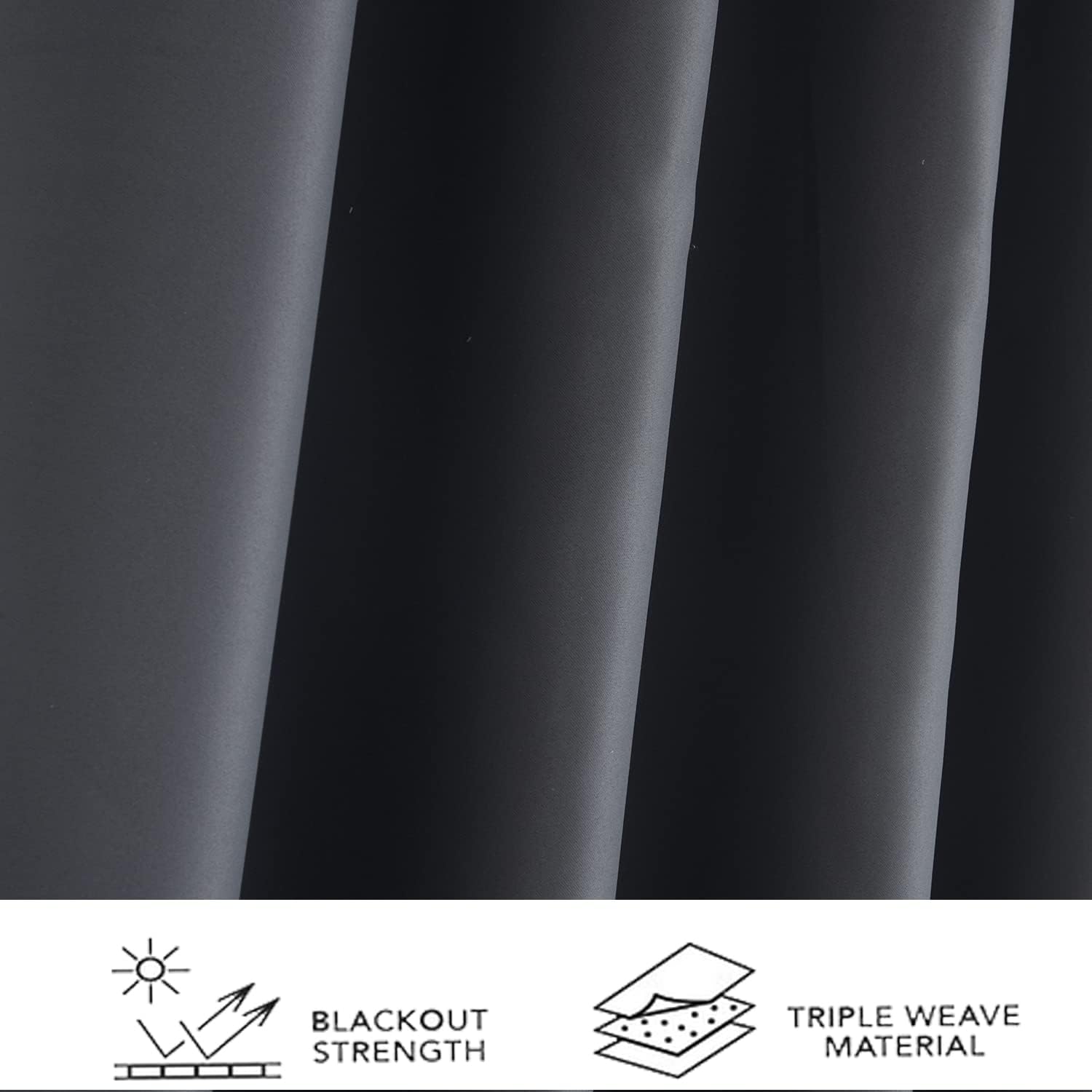 Rideaux occultants à œillets AYSW pour fenêtre de chambre, panneaux thermiques isolants 46" Largeur x 54" Longueur, 2 Panneaux Gris 7