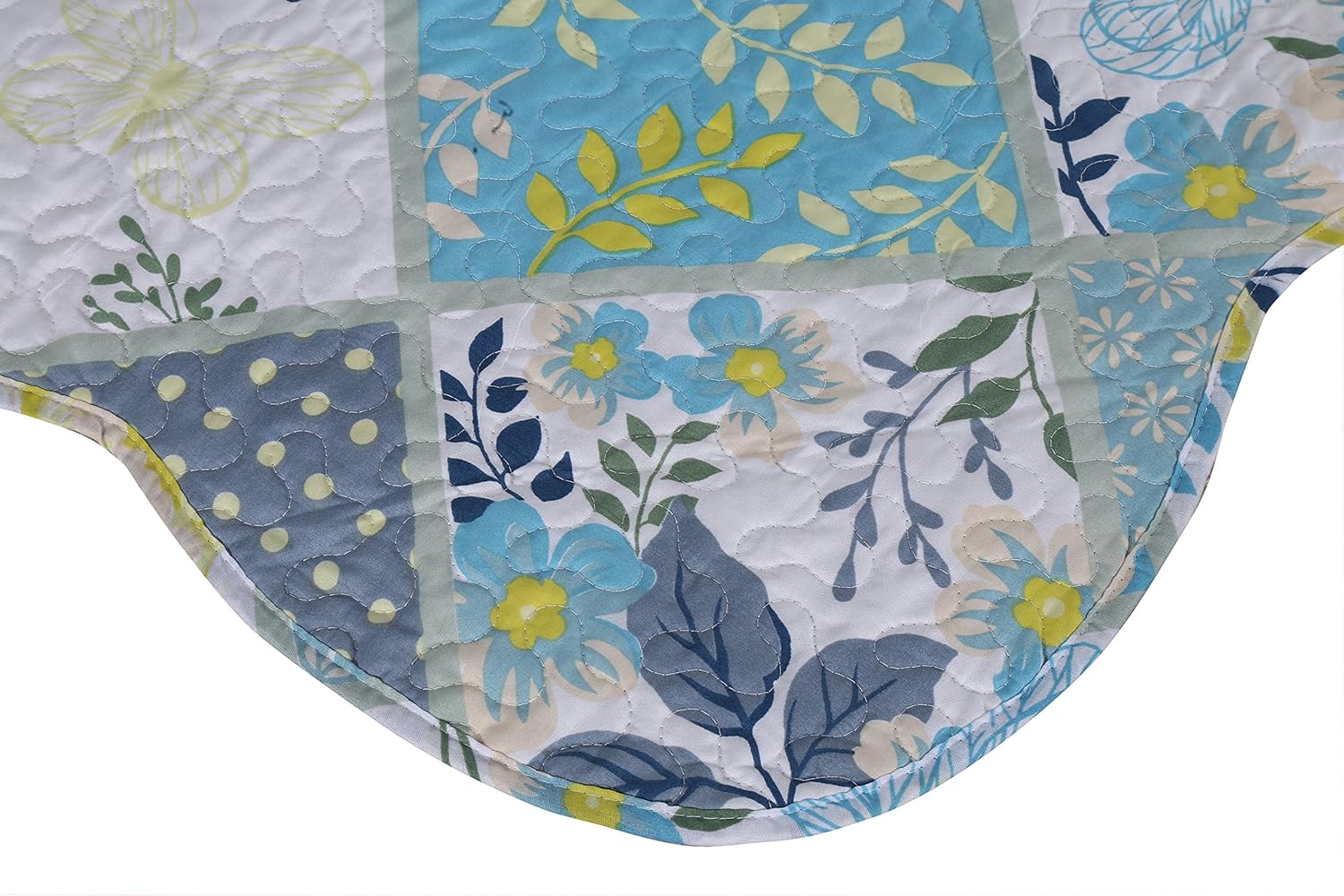 All Season Bedspread 3 PCS Revisible Printed Floral Lightweight Quilt Set Embroidered Bedspread Coverlets Bed Throw with 2 Shams Hypoallergenic Vintage Style (230x250)CM (Double/King Pattern #5) 4