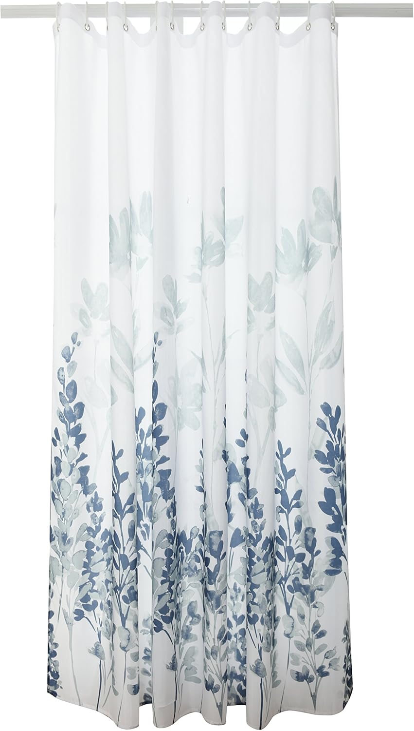 AYSW Shower Curtain 72 by 72 inches with Leaves Pattern Waterproof Dacron Fabric with 12 Curtain Hooks Leaves Pattern 3
