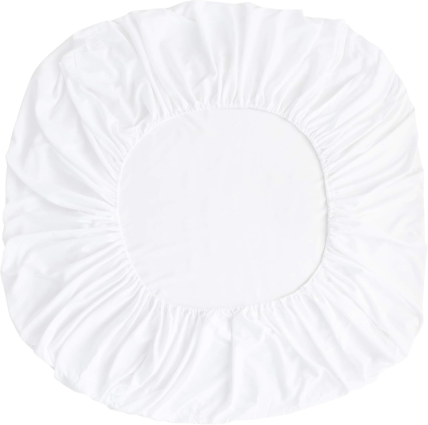 Warm Double Bedding Fitted Sheet with All Around Elastics Brushed Microfiber Breathable (White) 4