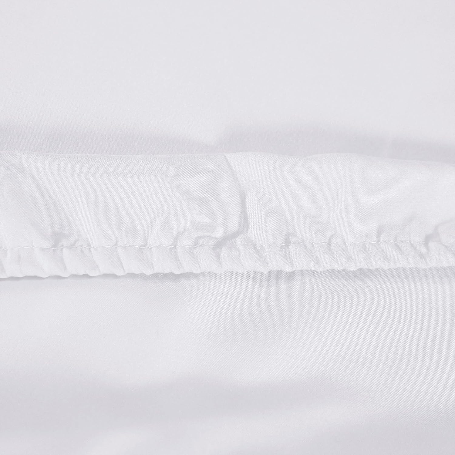 Warm Double Bedding Fitted Sheet with All Around Elastics Brushed Microfiber Breathable (White) 8