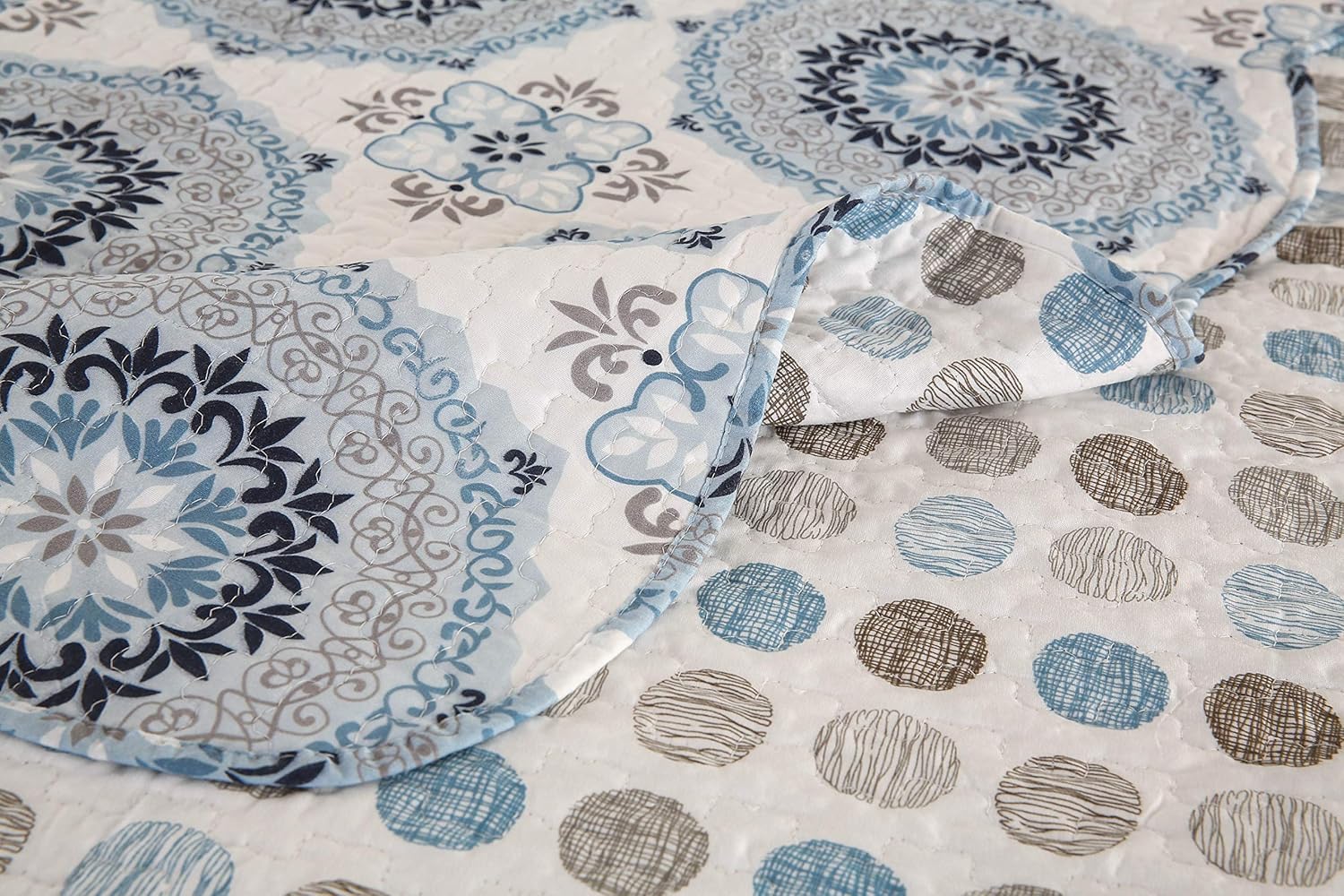 Gesteppte Tagesdecke 220x240cm+2 Kissenbezüge 63x63cm Bettwäsche Set 220x240 Erwachsene Tagesdecke Boutis Muster 8 … 3