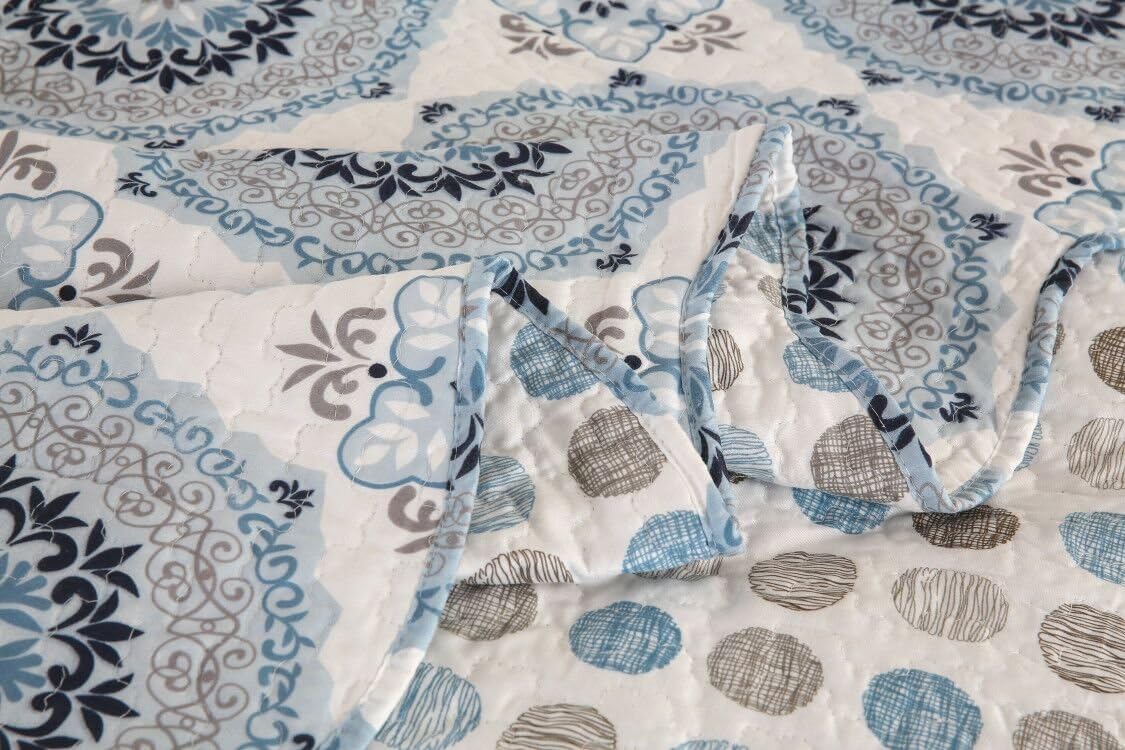 Gesteppte Tagesdecke 220x240cm+2 Kissenbezüge 63x63cm Bettwäsche Set 220x240 Erwachsene Tagesdecke Boutis Muster 8 … 4
