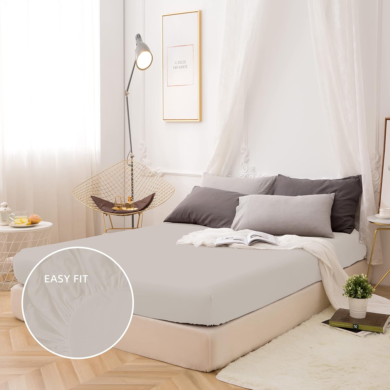 Spannbetttuch Nur Premium 1800 Ultra-Soft Fadendurchlässig Gebürstetes Mikrofaser Deep Pocket Queen Khaki 3