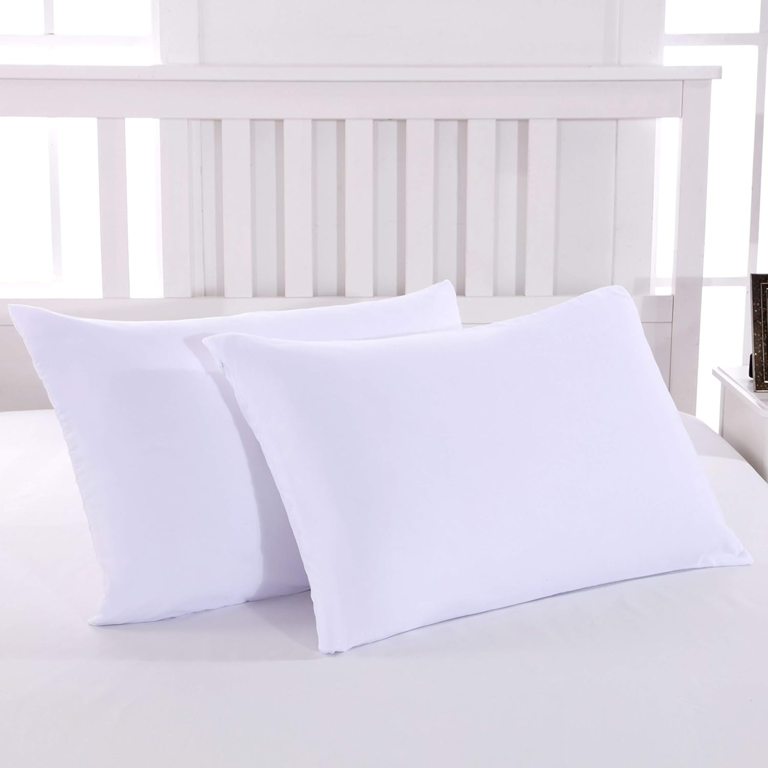 2er Pack Pillowcase 50x75cm High-quality & Quality Pillow Cover with Zipper 100% Microfiber in 5 Colors Dark-Grey/Black/Pink/White/Beige 9