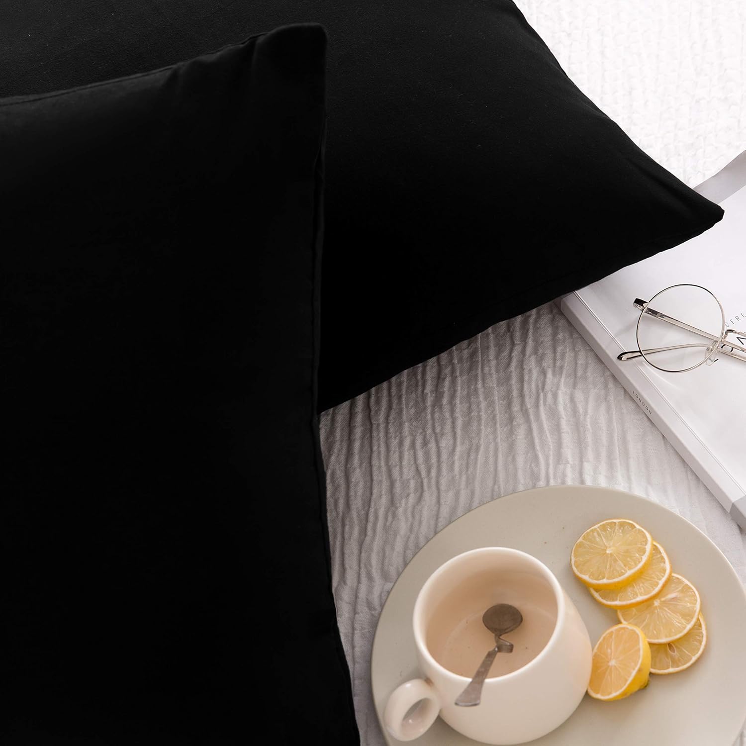 2er Pack Cushion Cover 40x80cm High-Quality & Quality Pillowcase with Zipper 100% Microfiber in 5 Colors Dark-Grey/Black/Pink/White/Beige 4