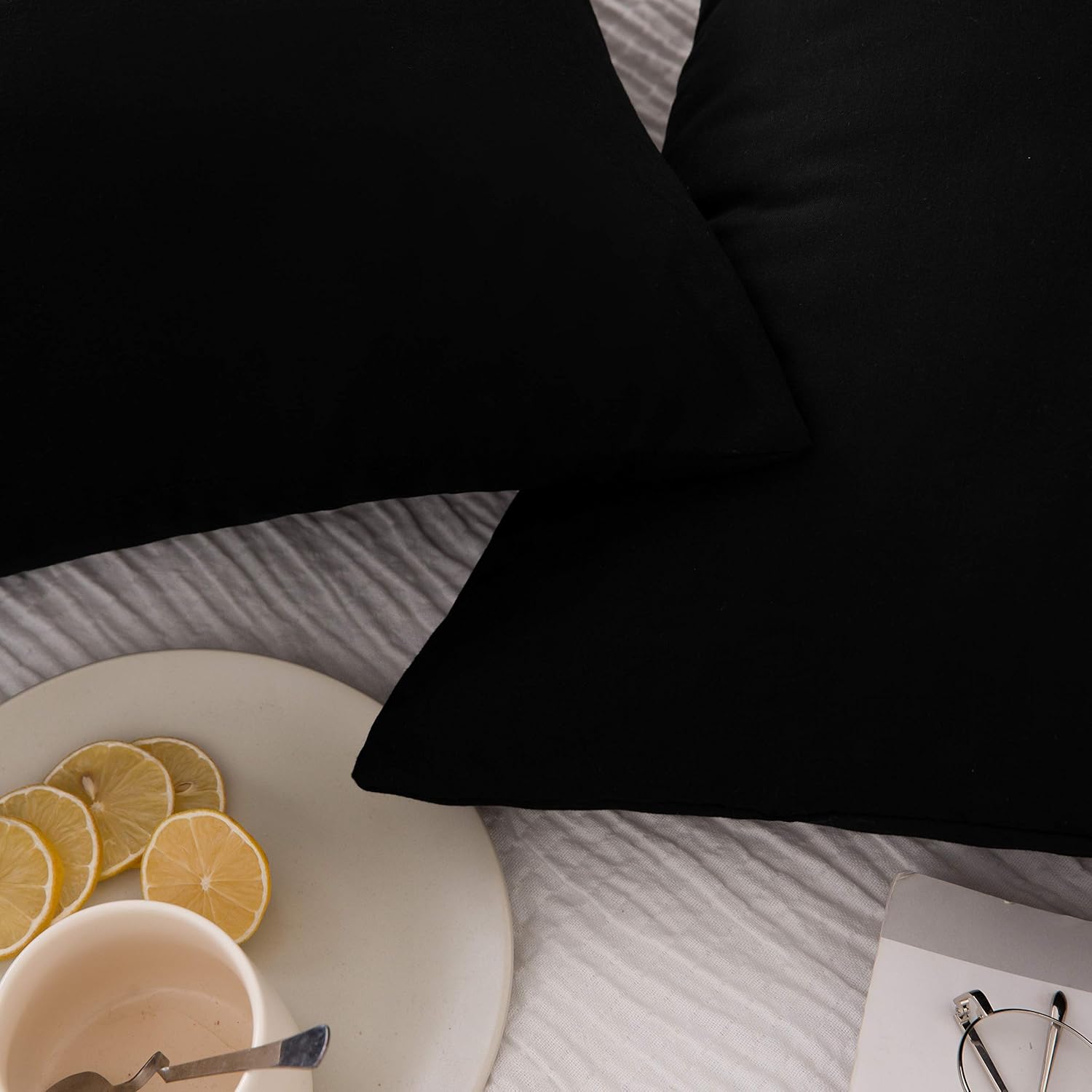 2er Pack Cushion Cover 40x80cm High-Quality & Quality Pillowcase with Zipper 100% Microfiber in 5 Colors Dark-Grey/Black/Pink/White/Beige 5