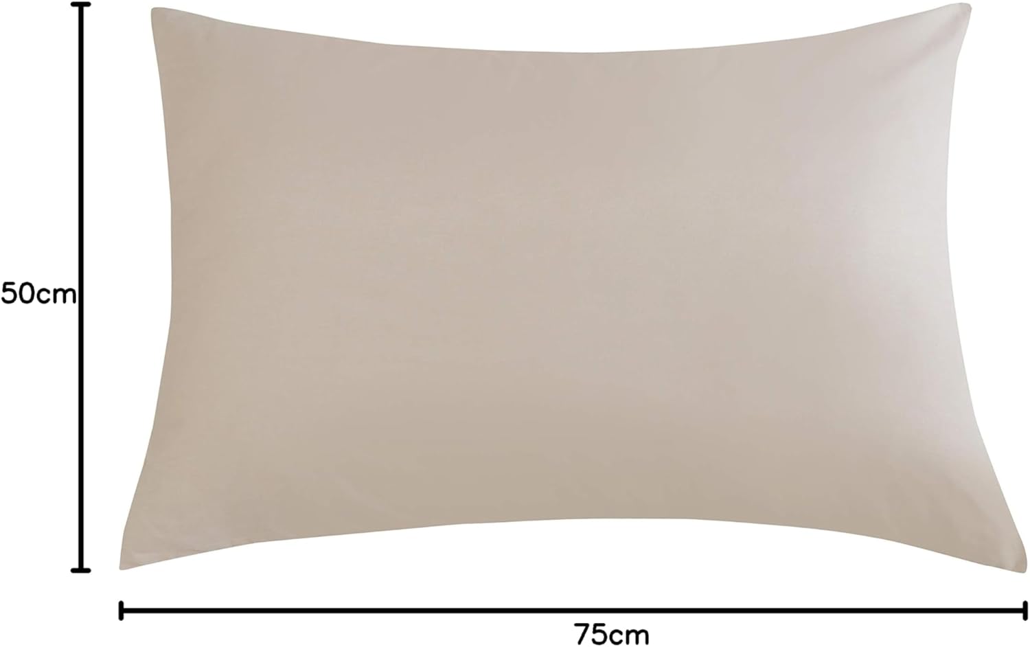 2-piece set Pillowcase High-quality & Quality Pillow Cover with Zipper 100% Microfiber (50 x 75 cm, Beige) 8