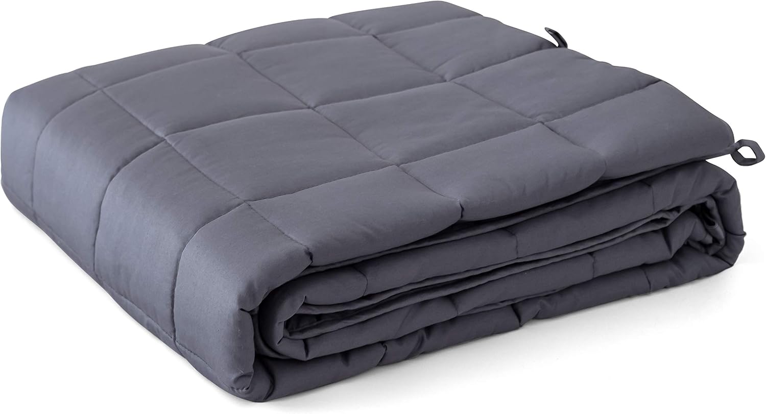 Couverture lestée pour adultes, Couverture lestée en 100% coton, Couverture lourde pour un meilleur sommeil, Taille : 122 x 183 cm, 7 kg, Gris 8