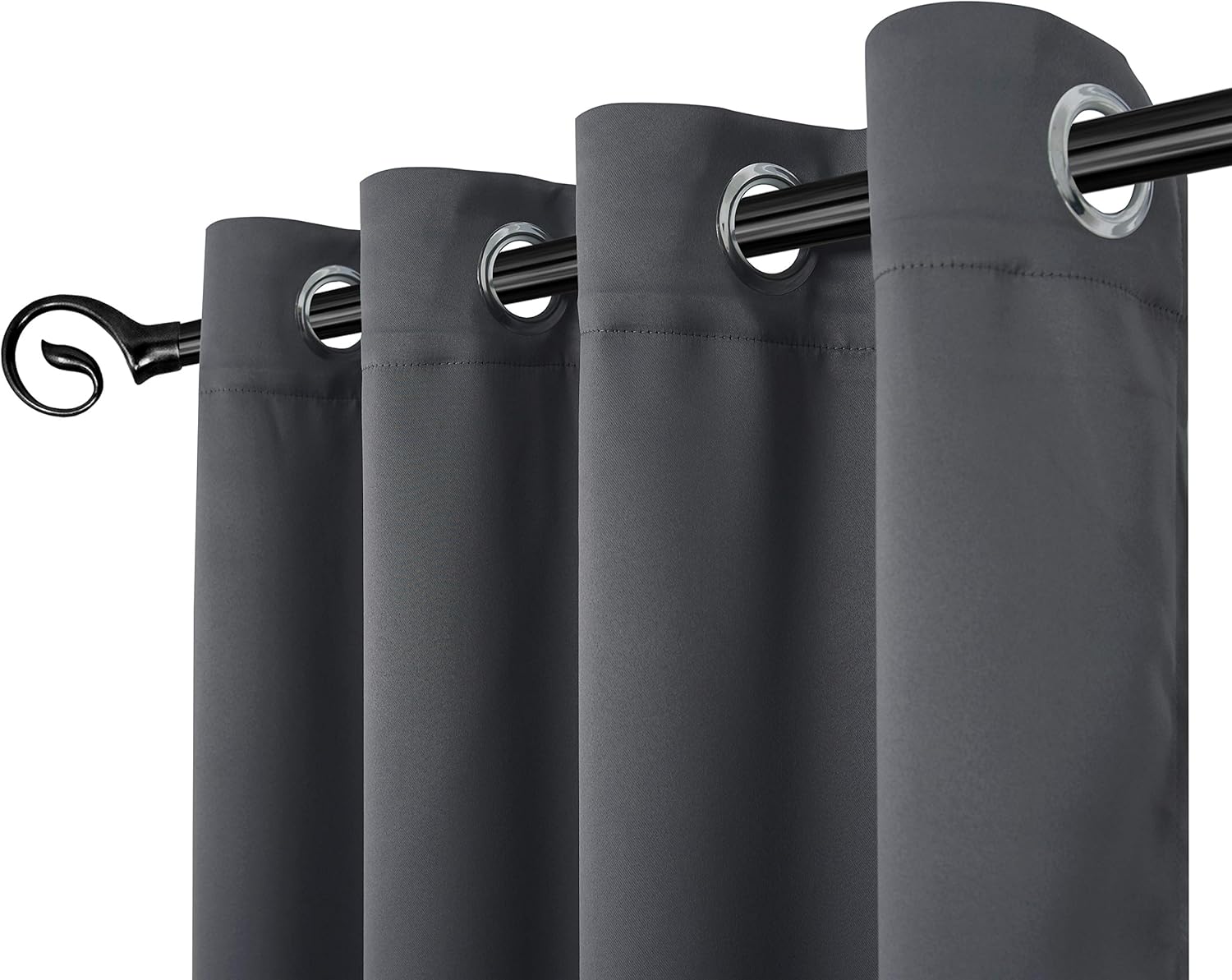 Curtain Opaque blackout curtain with eyelets Curtains Opaque, 250g/m2, 175x140 cm 2er Set Grey 2