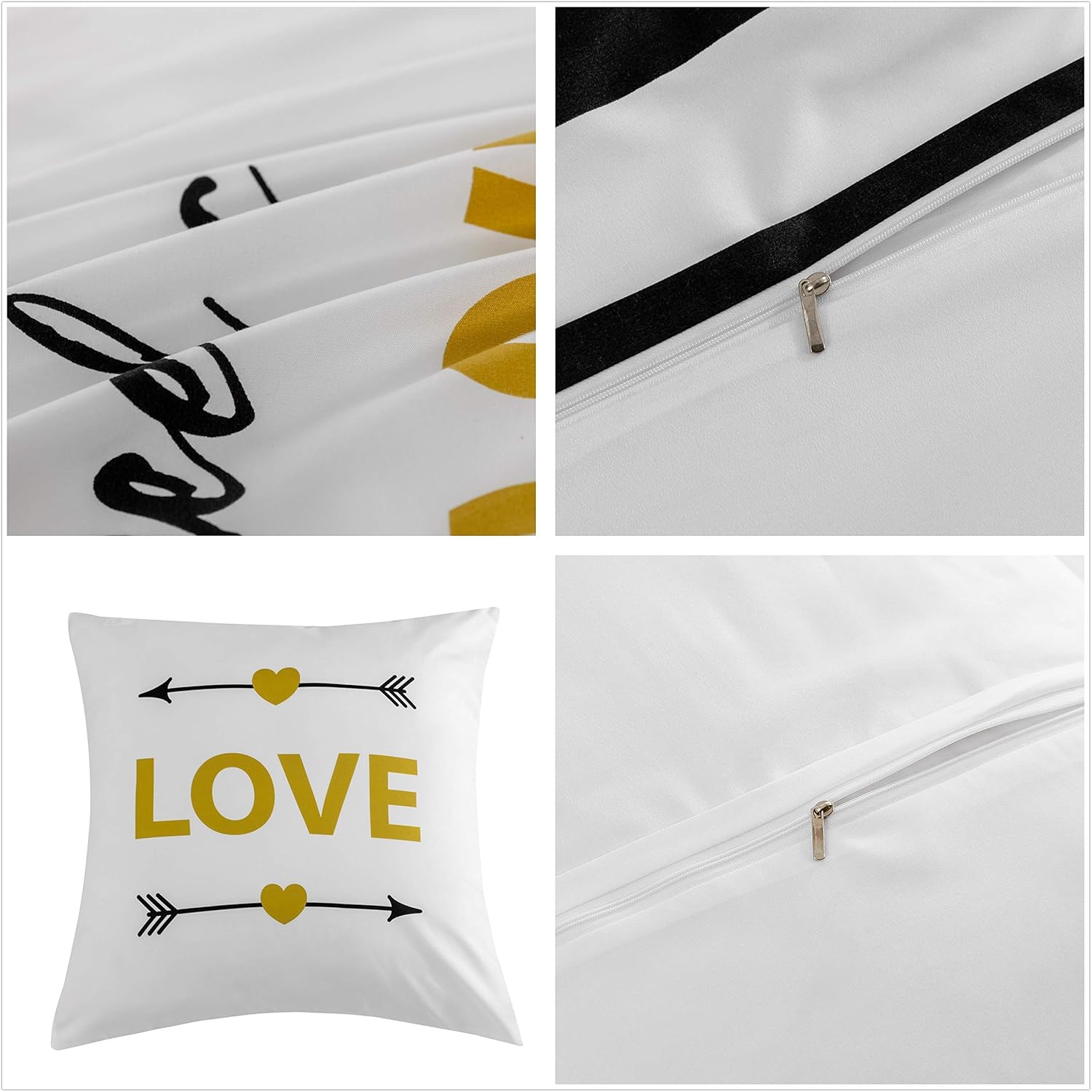 Winter 3-piece microfiber bedding 200x200cm +2 pillowcases 80x80cm (200 x 200 cm, Horizontal Black-White Stripes) 3