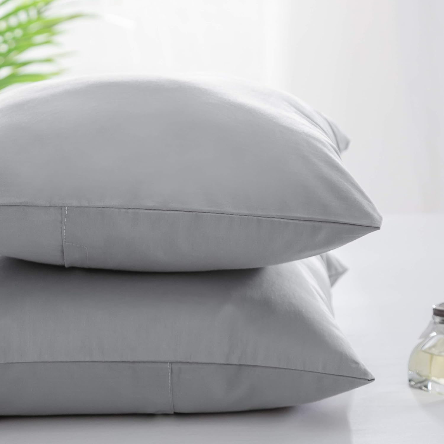 2-Pack Pillowcase made of 100% Cotton with Zipper 40 x 40 cm, Grey 4
