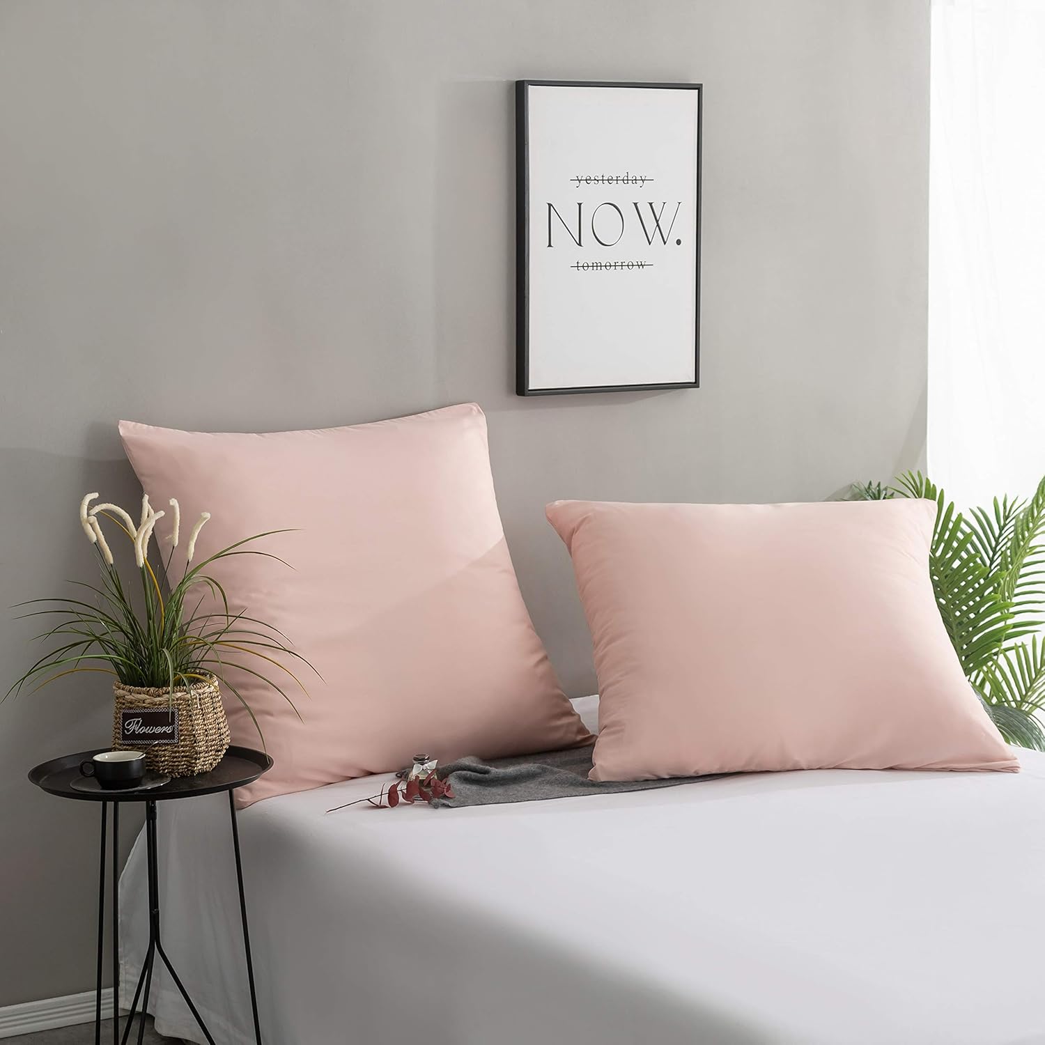 2-piece Set Pillowcase High Quality & Quality Pillow Cover with Zipper 100% Microfiber (80 x 80 cm, Pink) 2