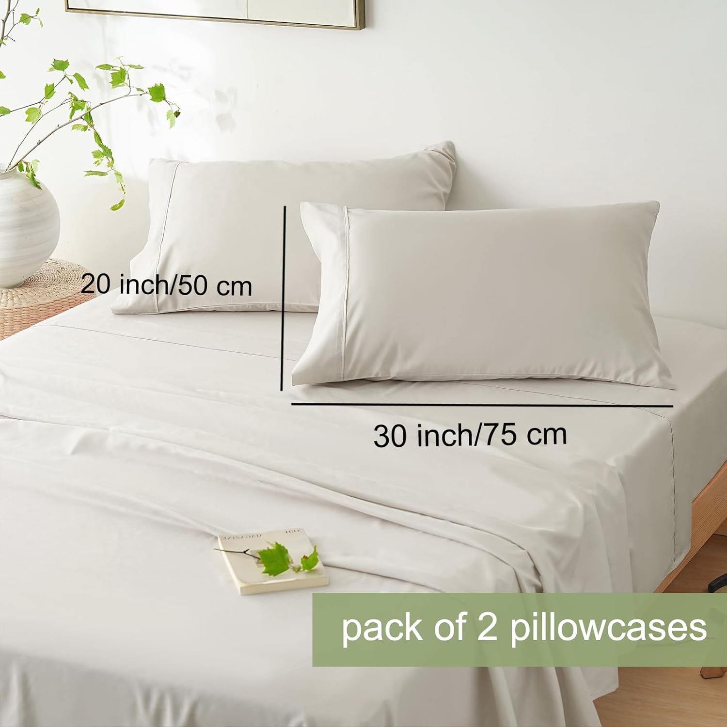 AYSW Bed Sheet Set 4 Pieces Double Brushed Microfiber 1800 - Breathable All Season Luxury Soft Bedding - Full Beige 2