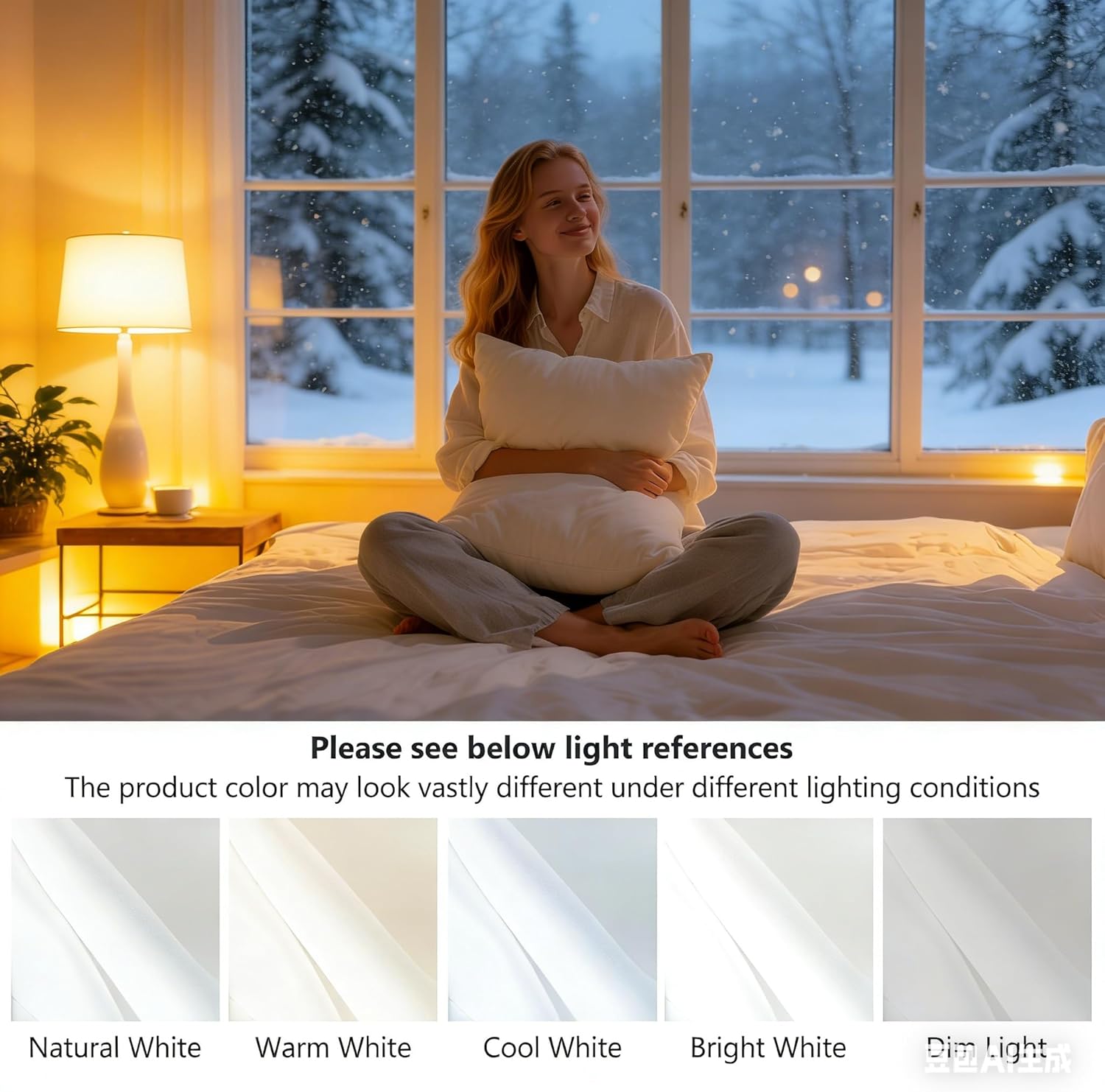 AYSW Fitted Sheet Set King Size 16" Deep Pocket with 1 Bedsheet and 2 Pillowcases Brushed Microfiber White 5