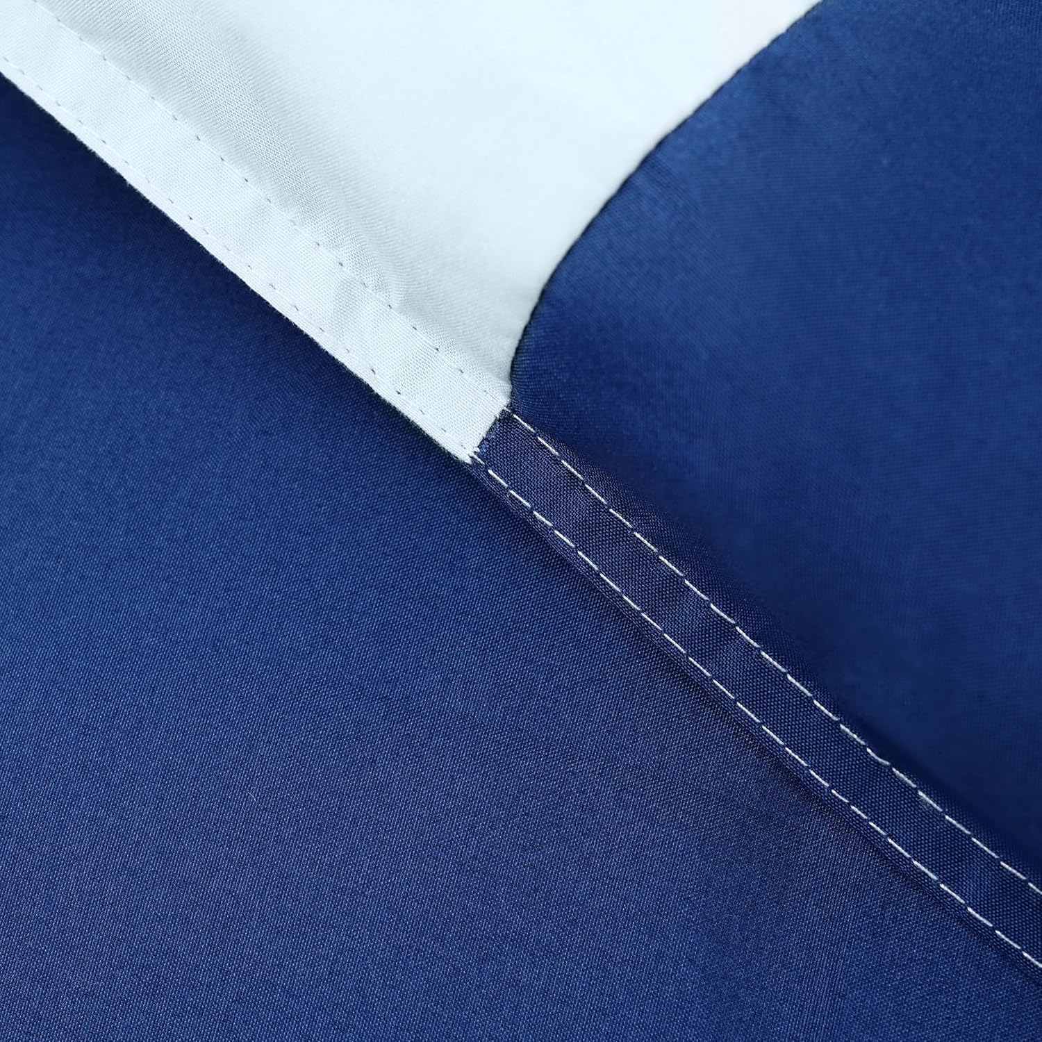 Winter Duvet 200x200cm Quilted Duvet antiallergic for allergy sufferers 100% Microfibre 4 Seasons Duvet Navy Blue/Sky Blue/White 6