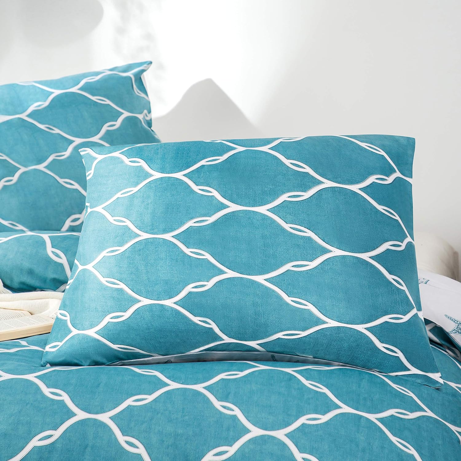 Bed Linen Super Soft Microfiber Duvet Cover 135x200cm with 80x80cm Geometric Pattern Star 4