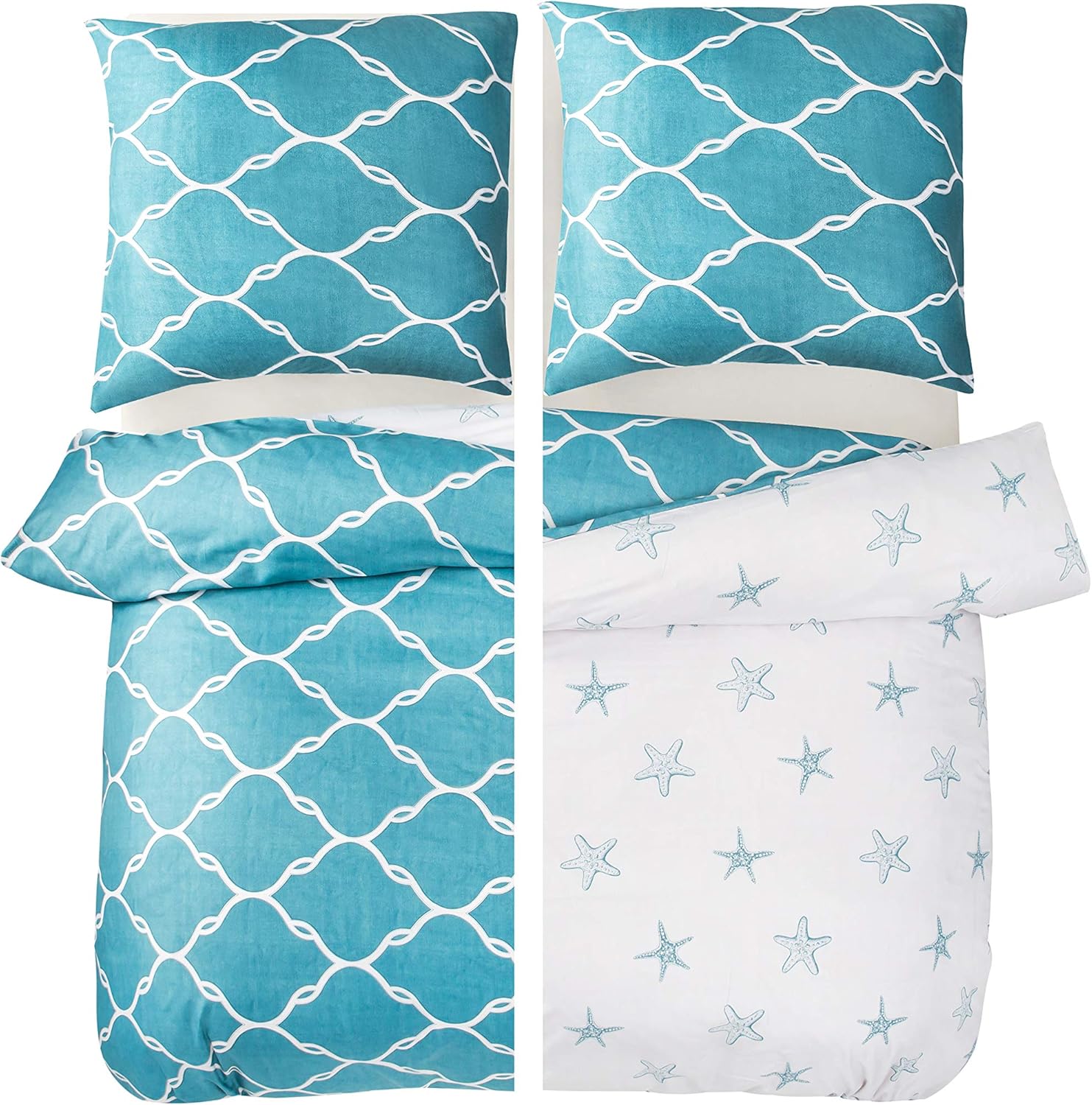 Bed Linen Super Soft Microfiber Duvet Cover 135x200cm with 80x80cm Geometric Pattern Star 2