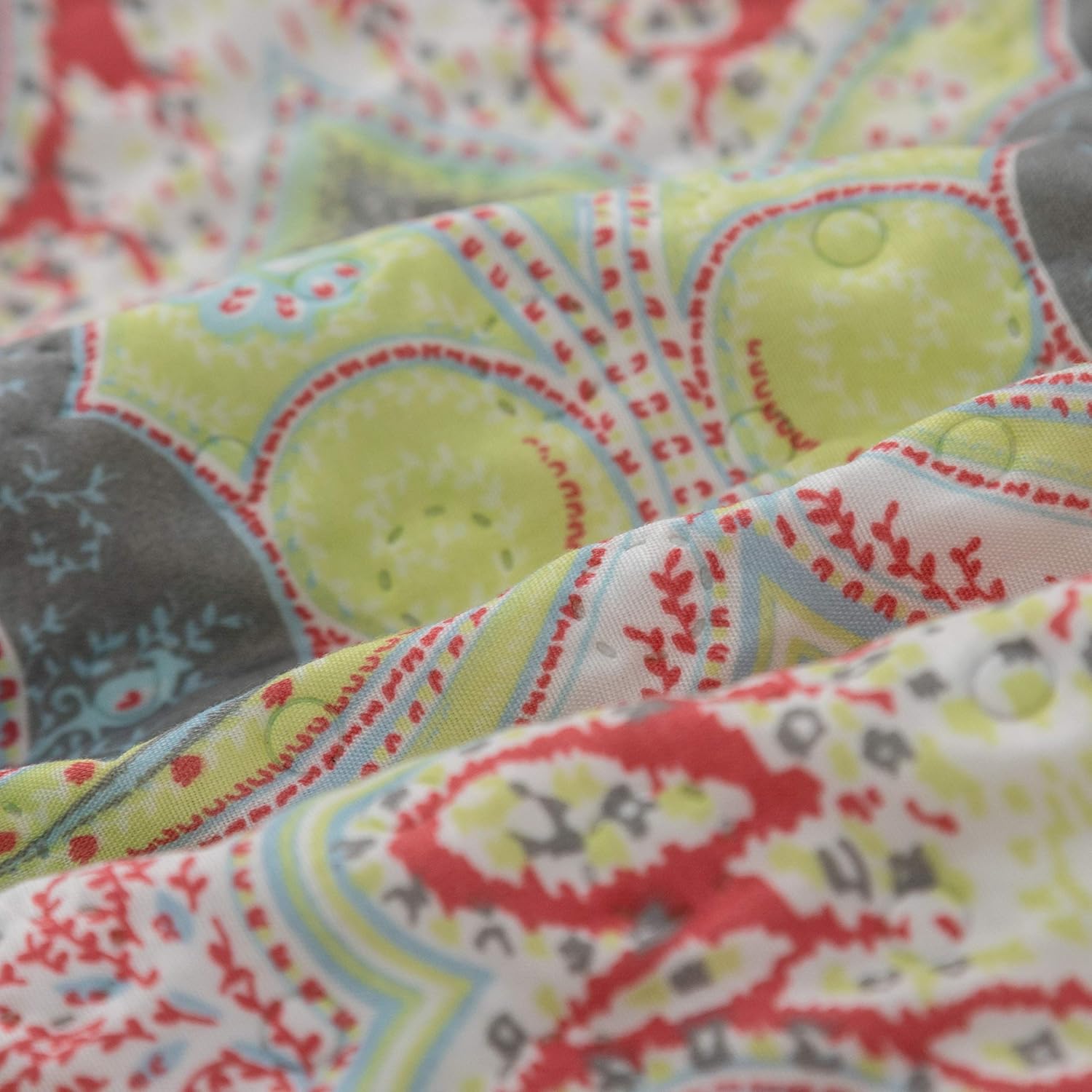 Bedspread Coverlet Set Oversize Queen Printed Pattern Pinsonic Style for All Season Use Lightweight Reversible Quilt Machine Washable King 7