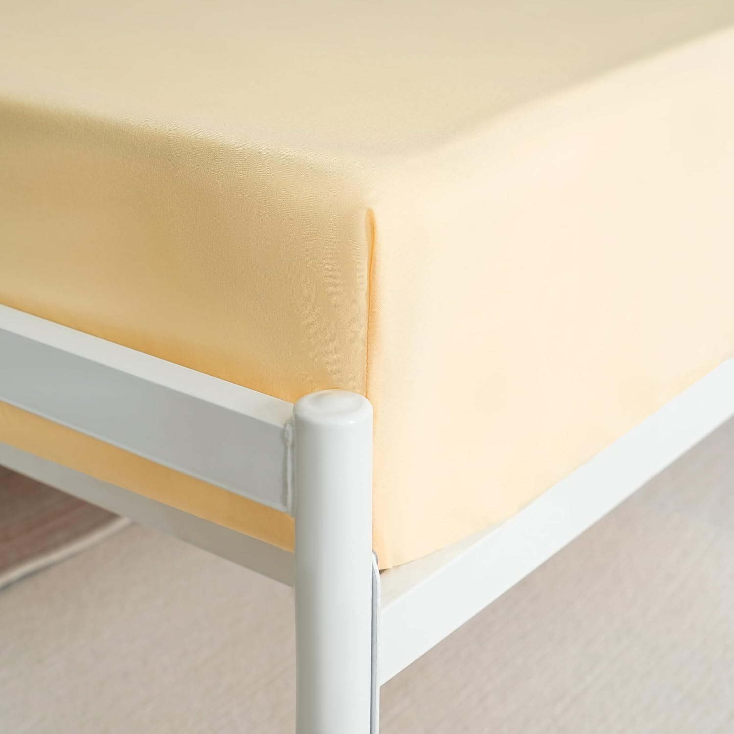 AYSW Fitted Sheet Only Queen Size Deep Pocket 16 Inches Premium Soft and Cozy Bed Bottom Sheet 1800 Brushed Microfiber Wrinkle Fade Resistant Easy Care Yellow Stable Holiday Décor 3