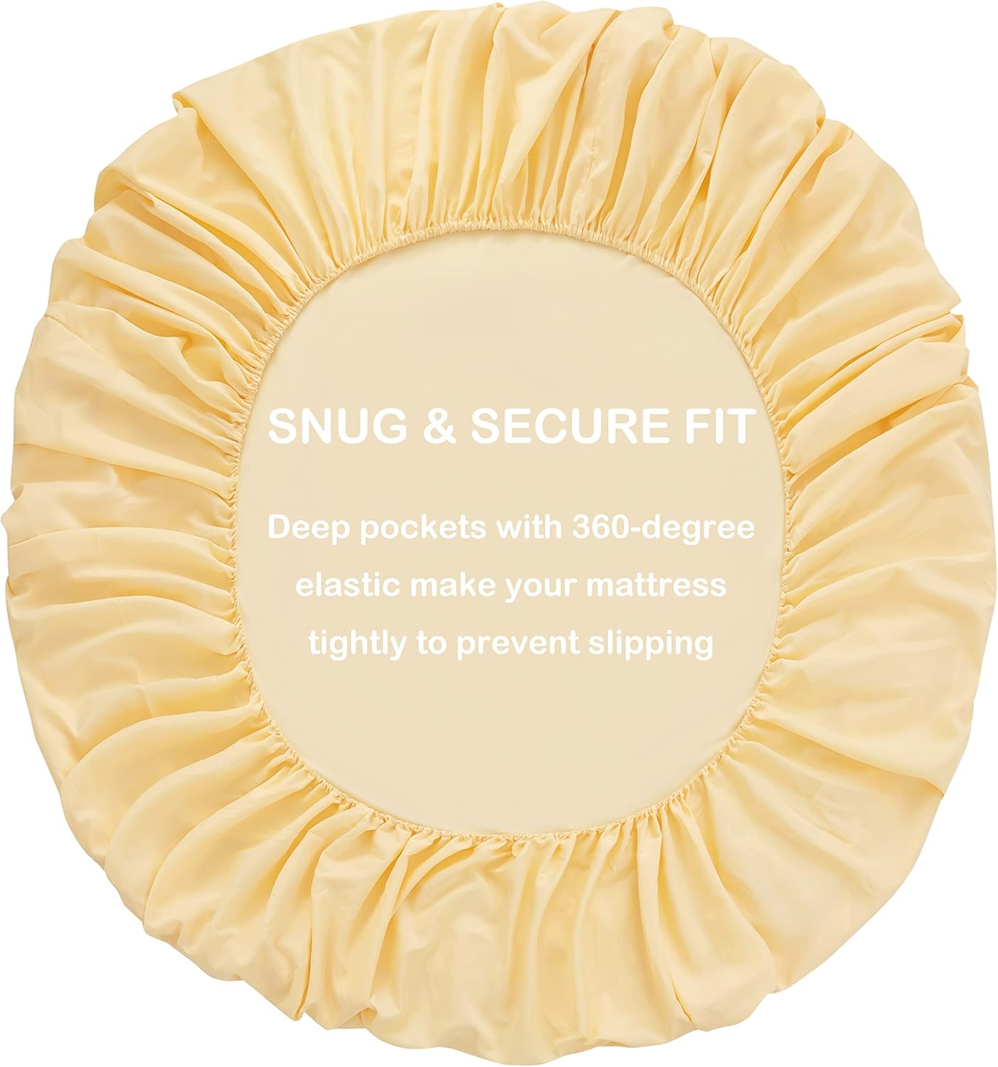 AYSW Fitted Sheet Only Queen Size Deep Pocket 16 Inches Premium Soft and Cozy Bed Bottom Sheet 1800 Brushed Microfiber Wrinkle Fade Resistant Easy Care Yellow Stable Holiday Décor 6