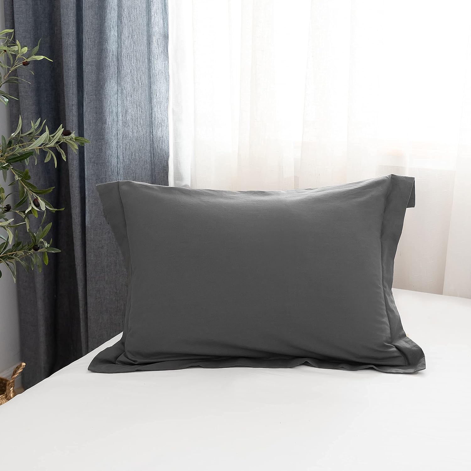 AYSW Duvet Cover Set 3 Piece with Zipper Closure Cover Set with 2 Pillowcases Soft and Nature Queen Size Grey 2