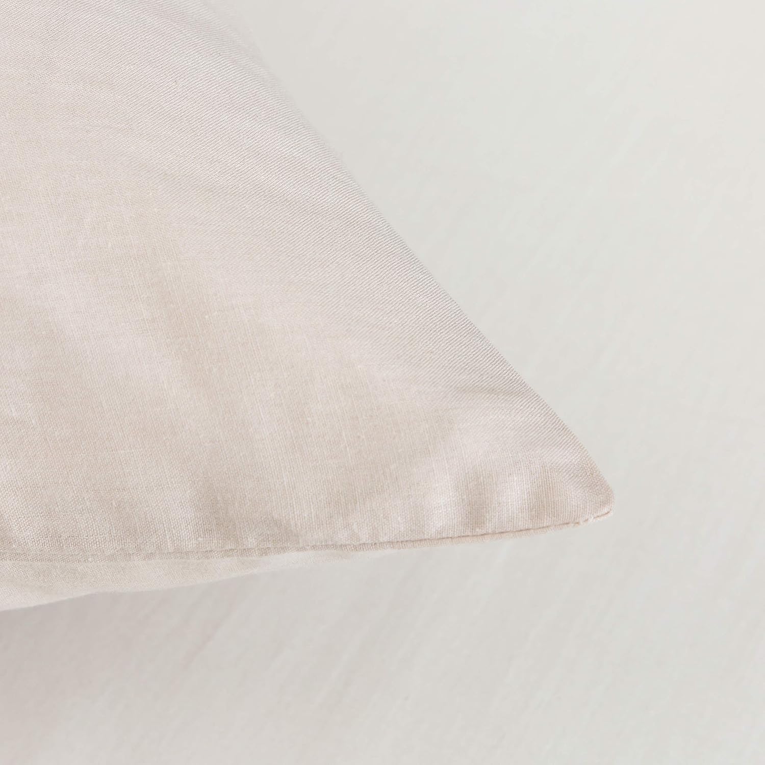 2-piece set Pillowcase High Quality & Quality Pillow Cover with Zipper 100% Microfiber (40 x 80 cm, Beige) 4