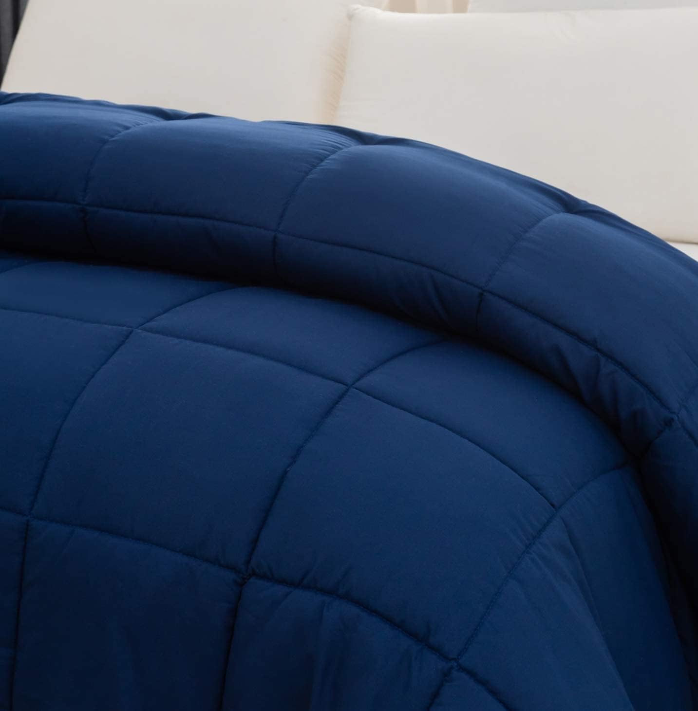 AYSW Comforter Only Brushed Microfiber Ultra Warm Fluffy Duvet Lightweight Twin Size for All Season Navy Blue 3