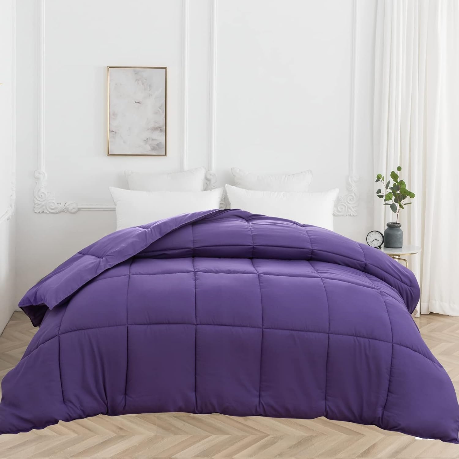 AYSW Comforter Only Twin Premium Cozy 1800 Brushed Microfiber Ultra Soft Warm Fluffy Duvet Lightweight Twin Size for All Season Purple 2